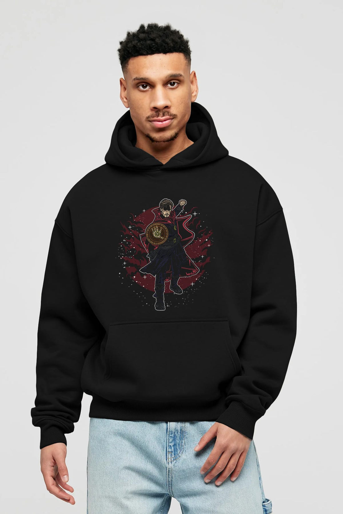 DOCTER STRANGE Ön Baskılı Hoodie Oversize Kapüşonlu Sweatshirt Erkek Kadın Unisex