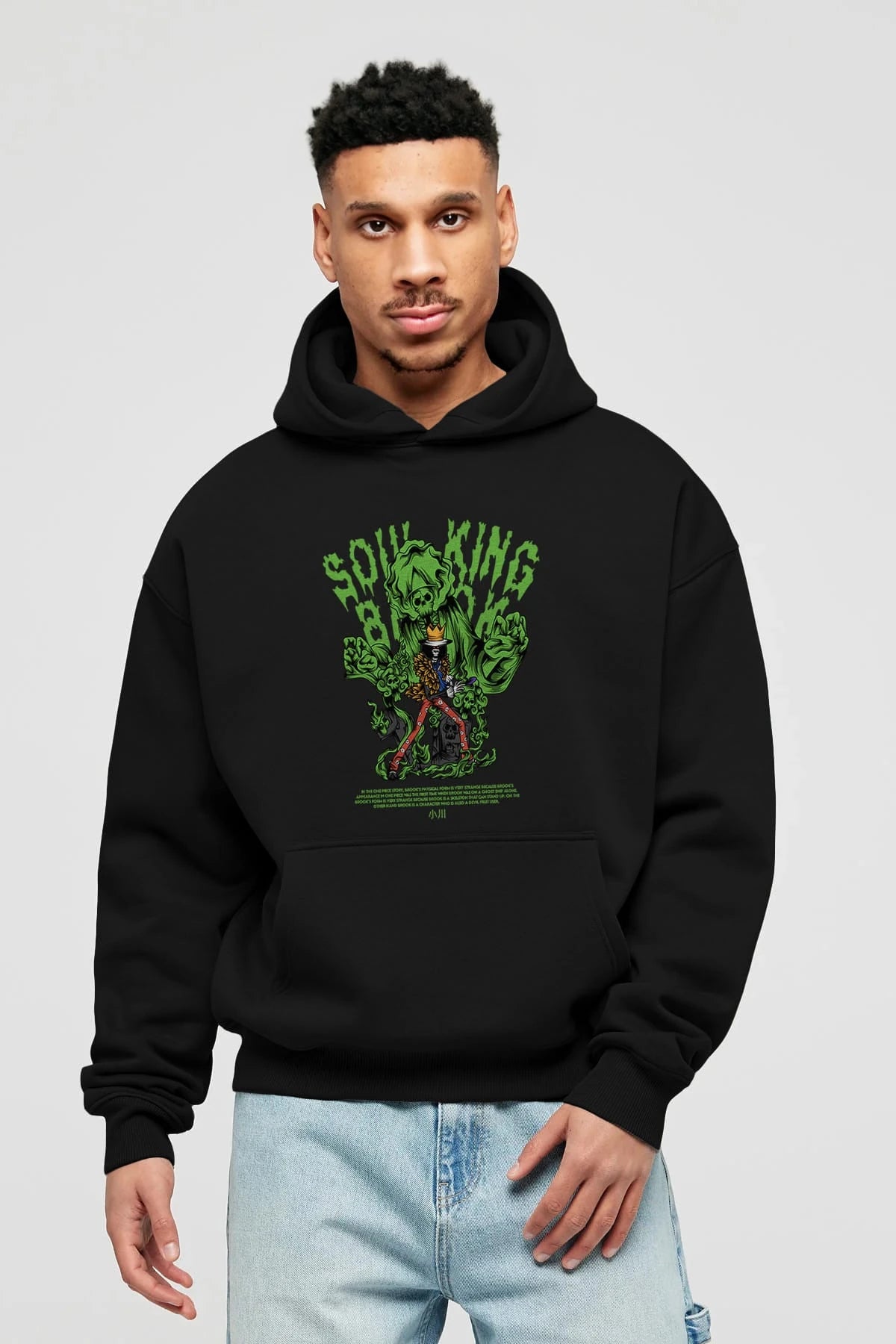 Soul King Brook Anime Ön Baskılı Hoodie Oversize Kapüşonlu Sweatshirt Erkek Kadın Unisex