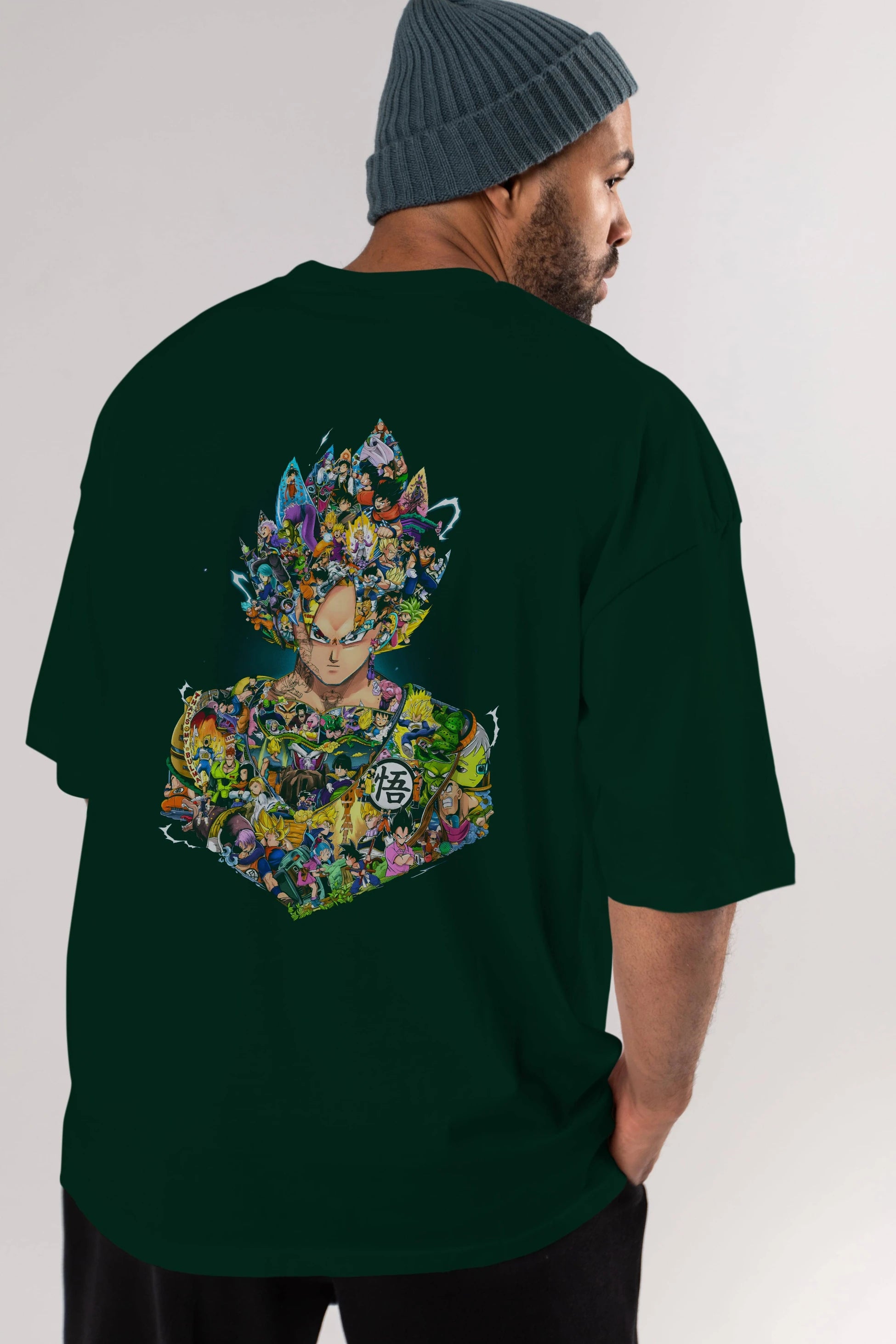 DRAGON BALL ART Anime Arka Baskılı Oversize t-shirt Erkek Kadın Unisex