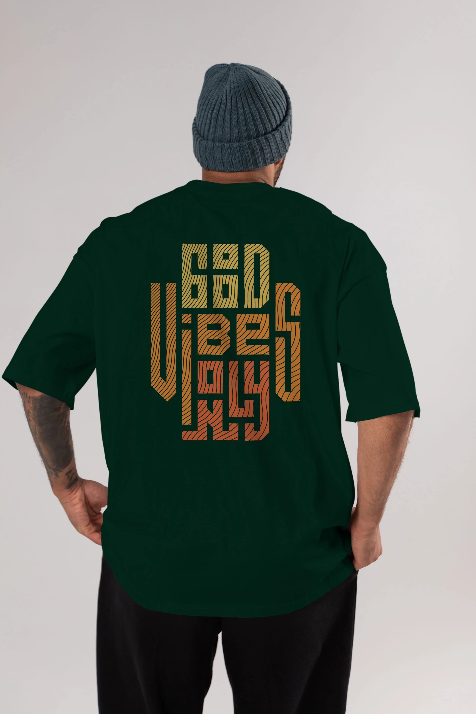 Good Vibes Only 2 Yazılı Arka Baskılı Oversize t-shirt Erkek Kadın Unisex