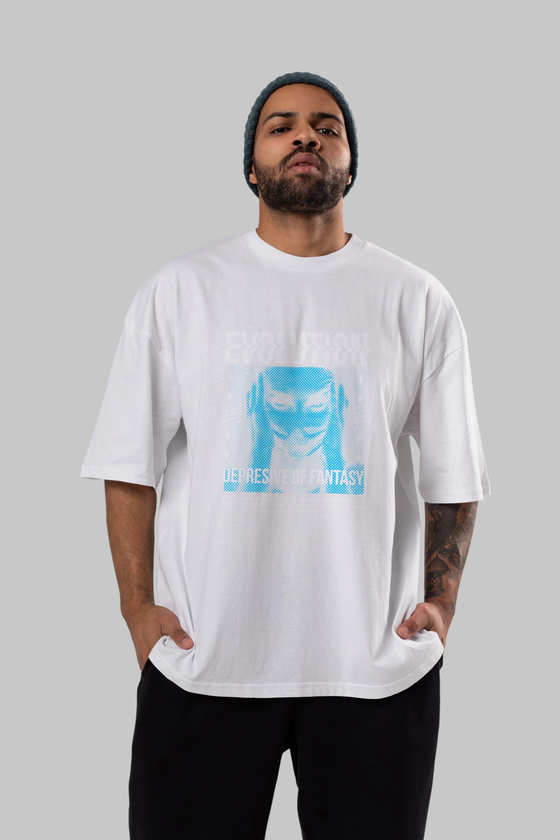 Evolution Ön Baskılı Oversize t-shirt Erkek Kadın Unisex