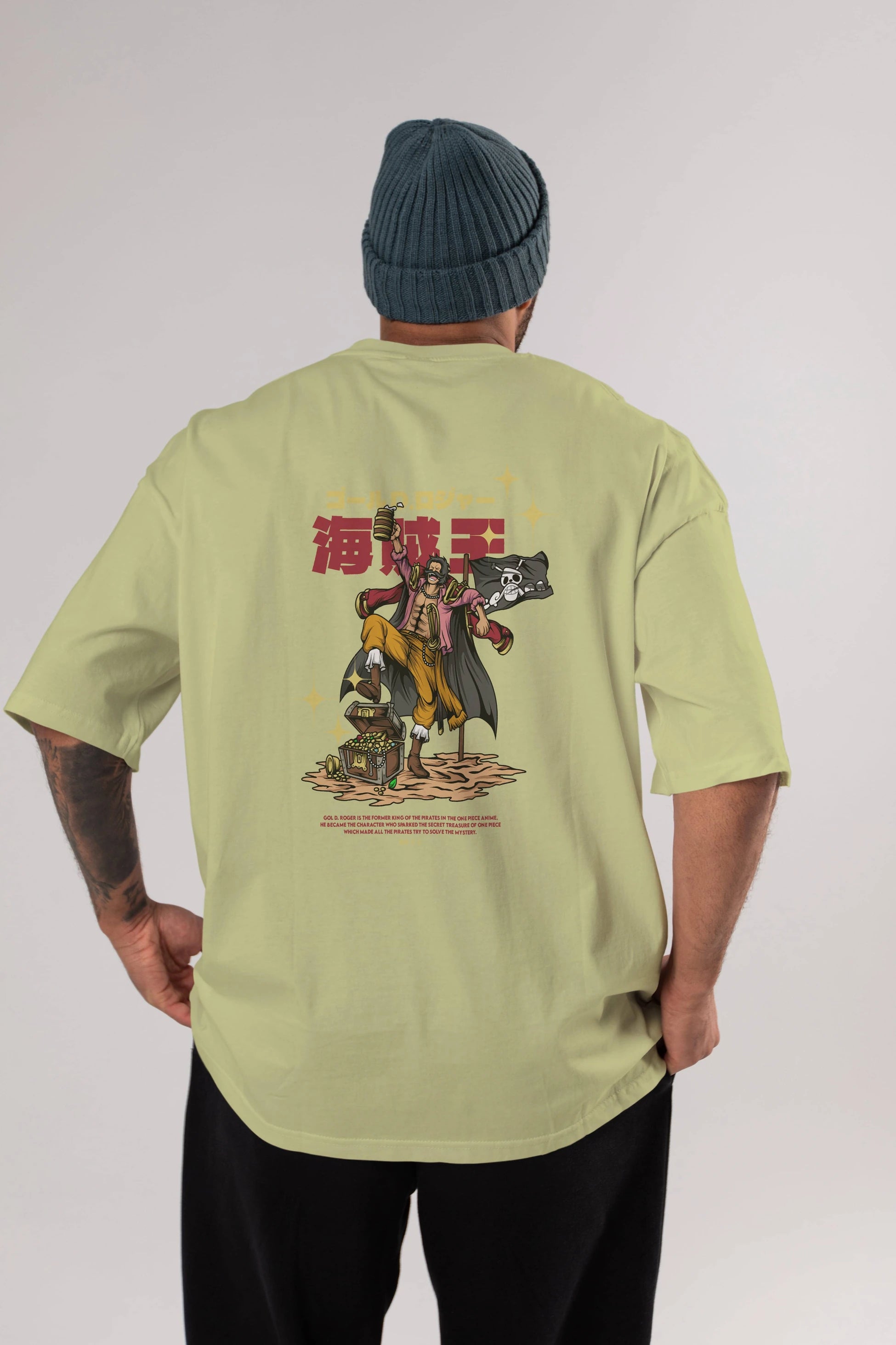 Roger Anime Arka Baskılı Oversize t-shirt Erkek Kadın Unisex