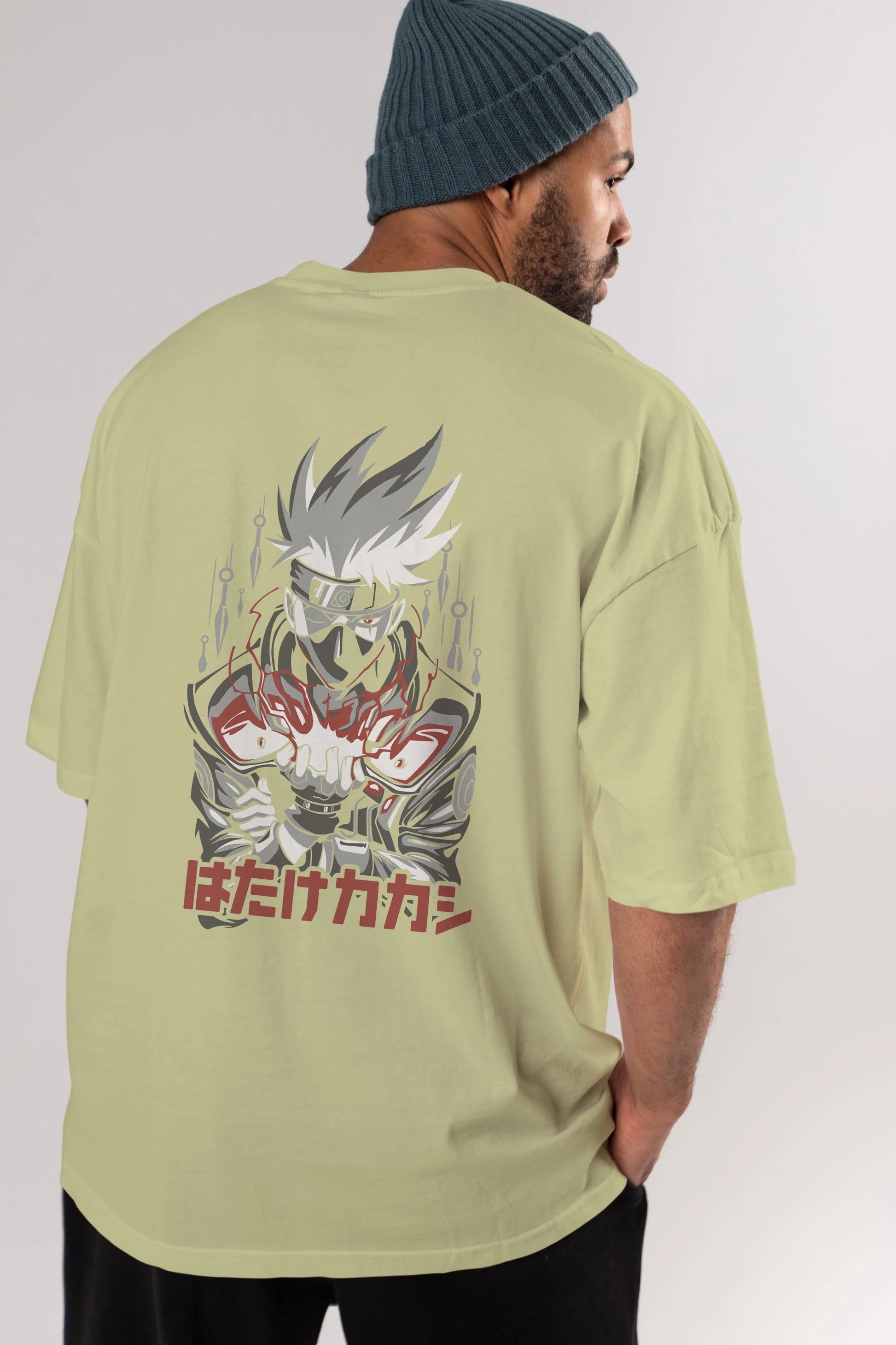 KAKASHI HATAKE NARUTO 1 Anime Arka Baskılı Oversize t-shirt Erkek Kadın Unisex