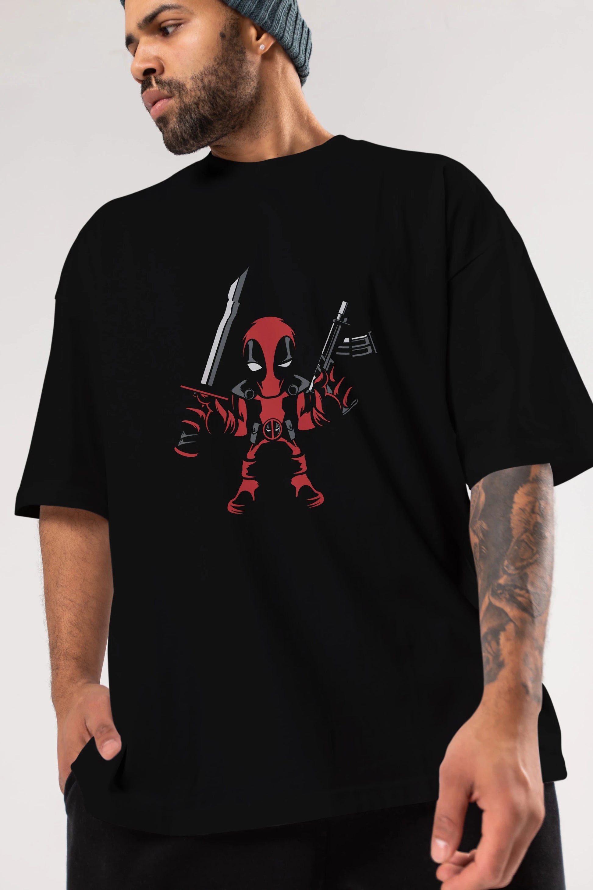Deadpool (11) Ön Baskılı Oversize t-shirt Erkek Kadın Unisex %100 Pamuk Bisiklet Yaka tişort