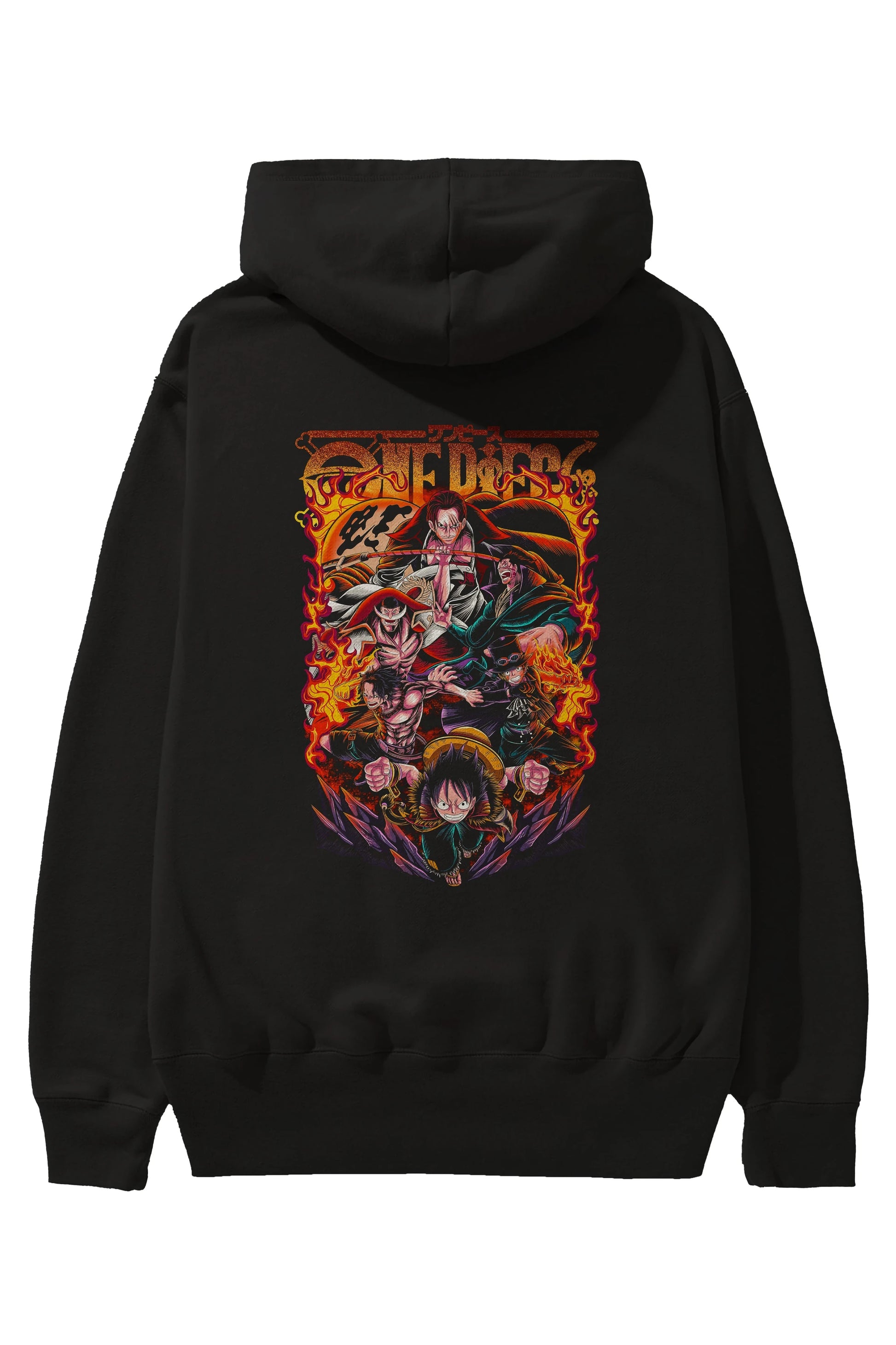 ONE PIECE (3) Anime Arka Baskılı Hoodie Oversize Kapüşonlu Sweatshirt Erkek Kadın Unisex