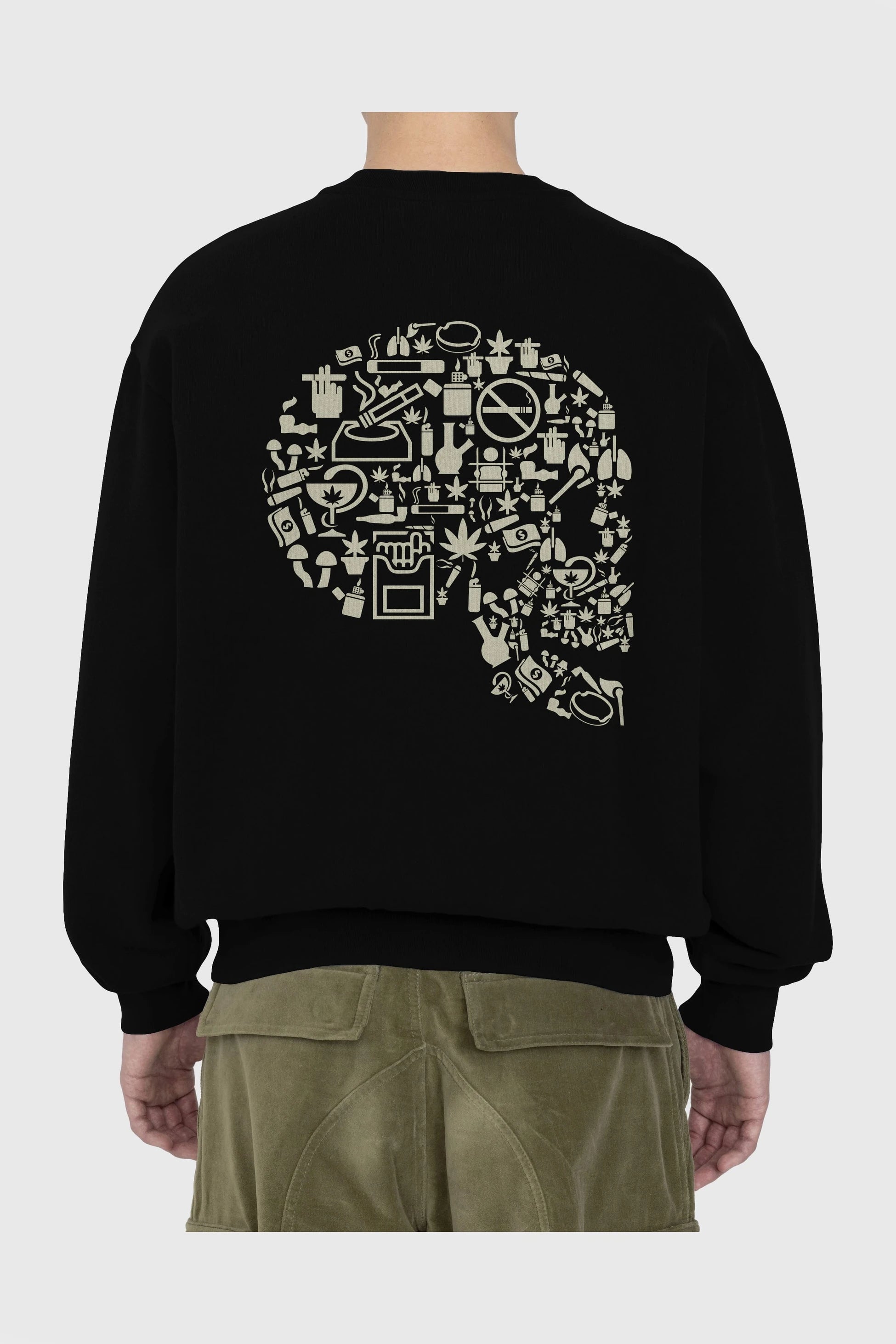 Smoking Kills Arka Baskılı Oversize Sweatshirt Erkek Kadın Unisex
