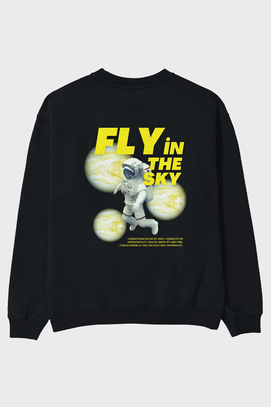 Fly in The Sky Arka Baskılı Oversize Sweatshirt Erkek Kadın Unisex
