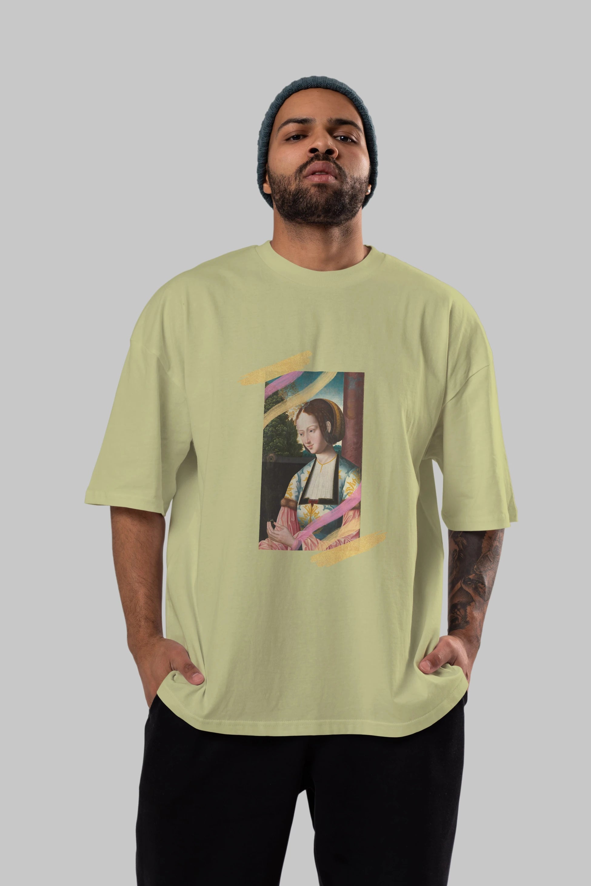 Woman Portrait Ön Baskılı Oversize t-shirt Erkek Kadın Unisex