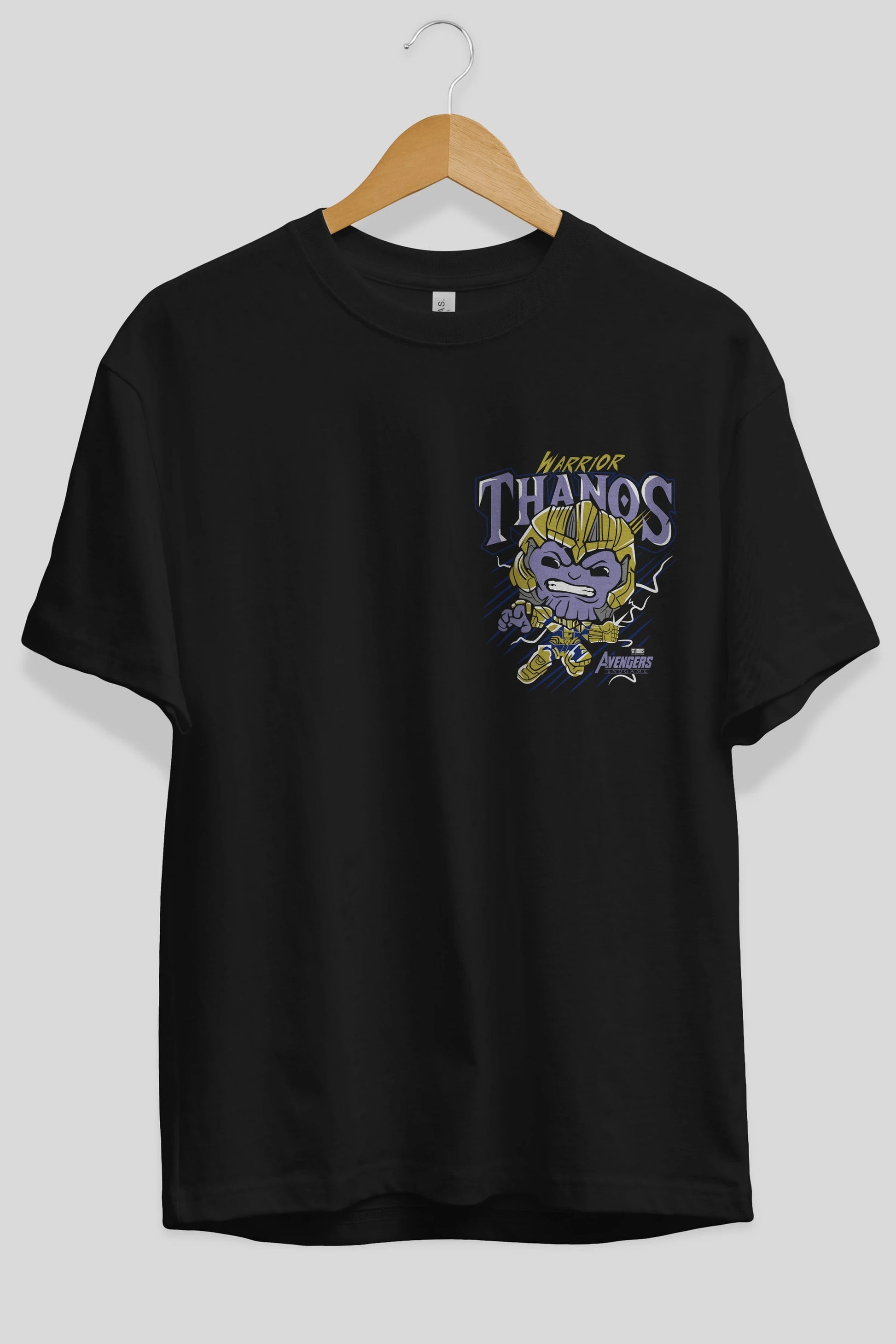 Thanos (2) Ön Sol Baskılı Oversize t-shirt Erkek Kadın Unisex %100 Pamuk Bisiklet Yaka tişort
