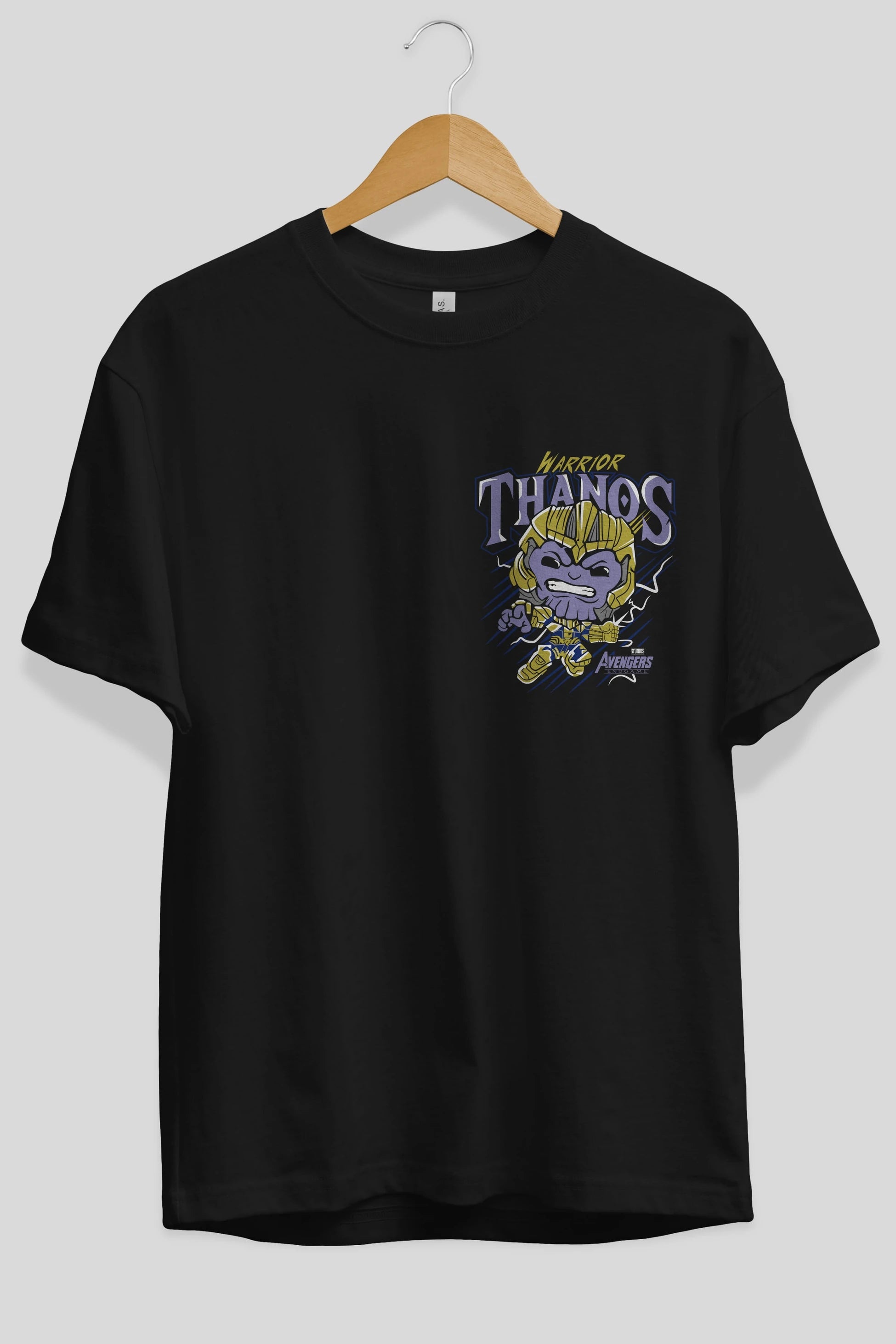 Thanos (2) Ön Sol Baskılı Oversize t-shirt Erkek Kadın Unisex %100 Pamuk Bisiklet Yaka tişort