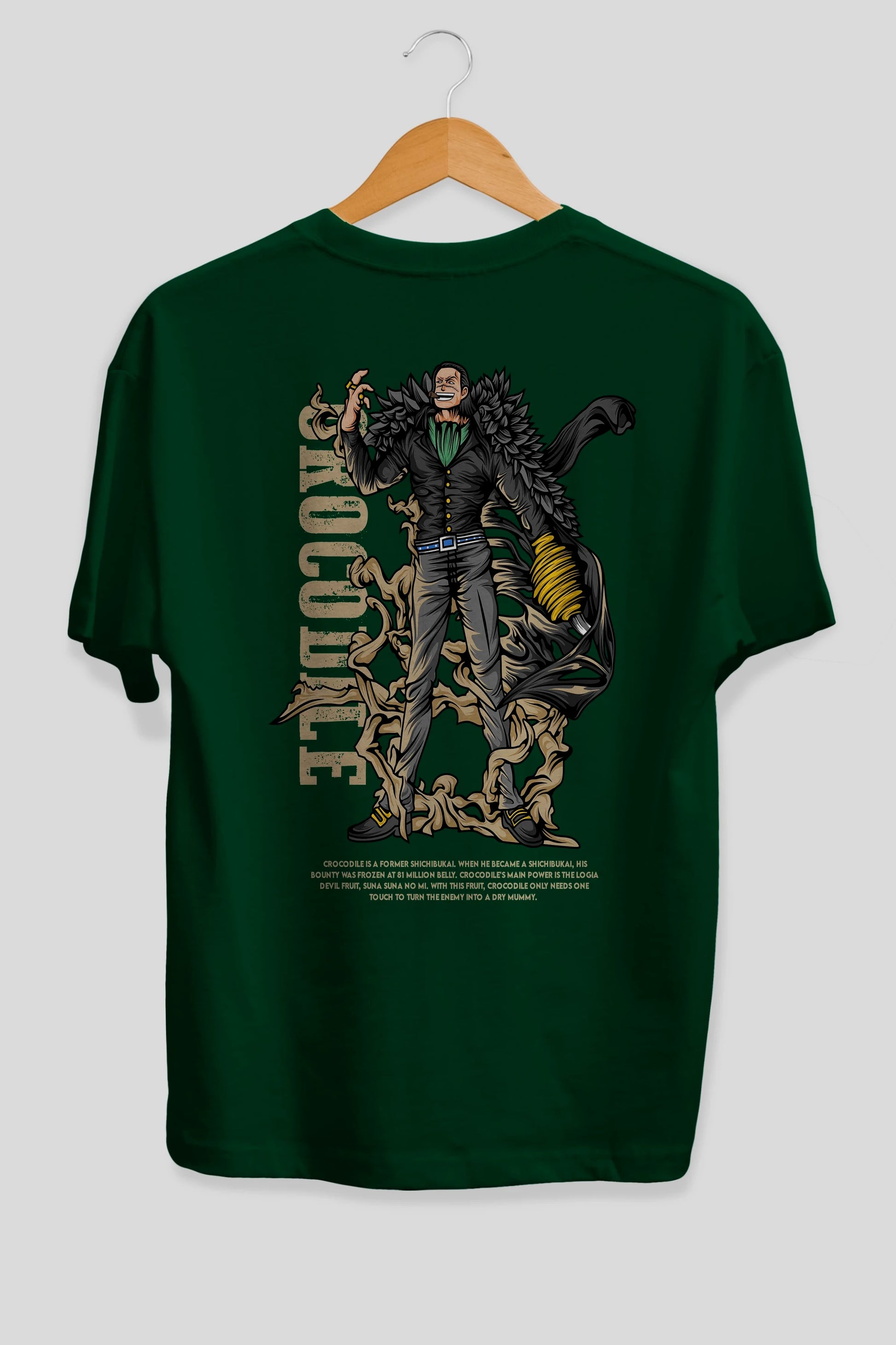 Crocodile Anime Arka Baskılı Oversize t-shirt Erkek Kadın Unisex