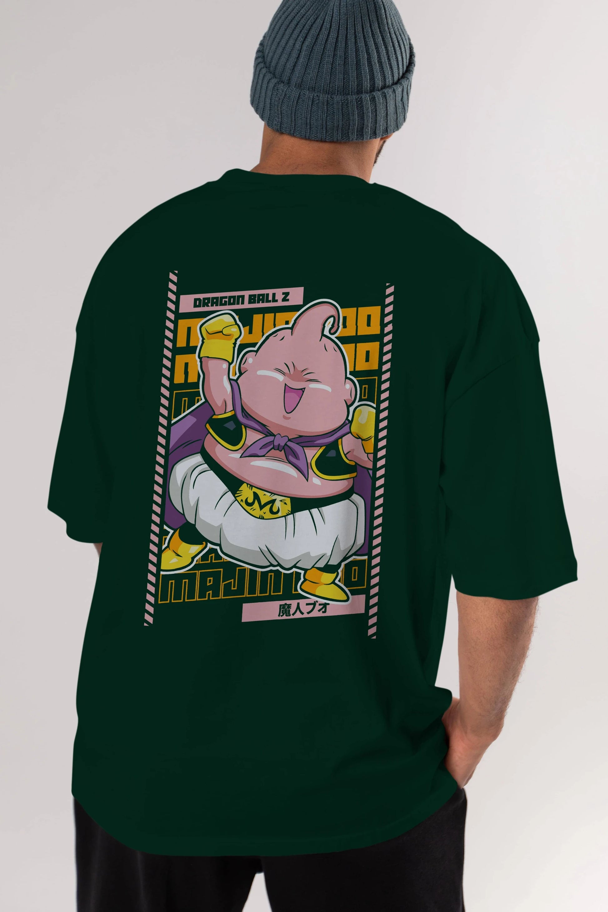 MAJIN BOO1 Anime Arka Baskılı Oversize t-shirt Erkek Kadın Unisex