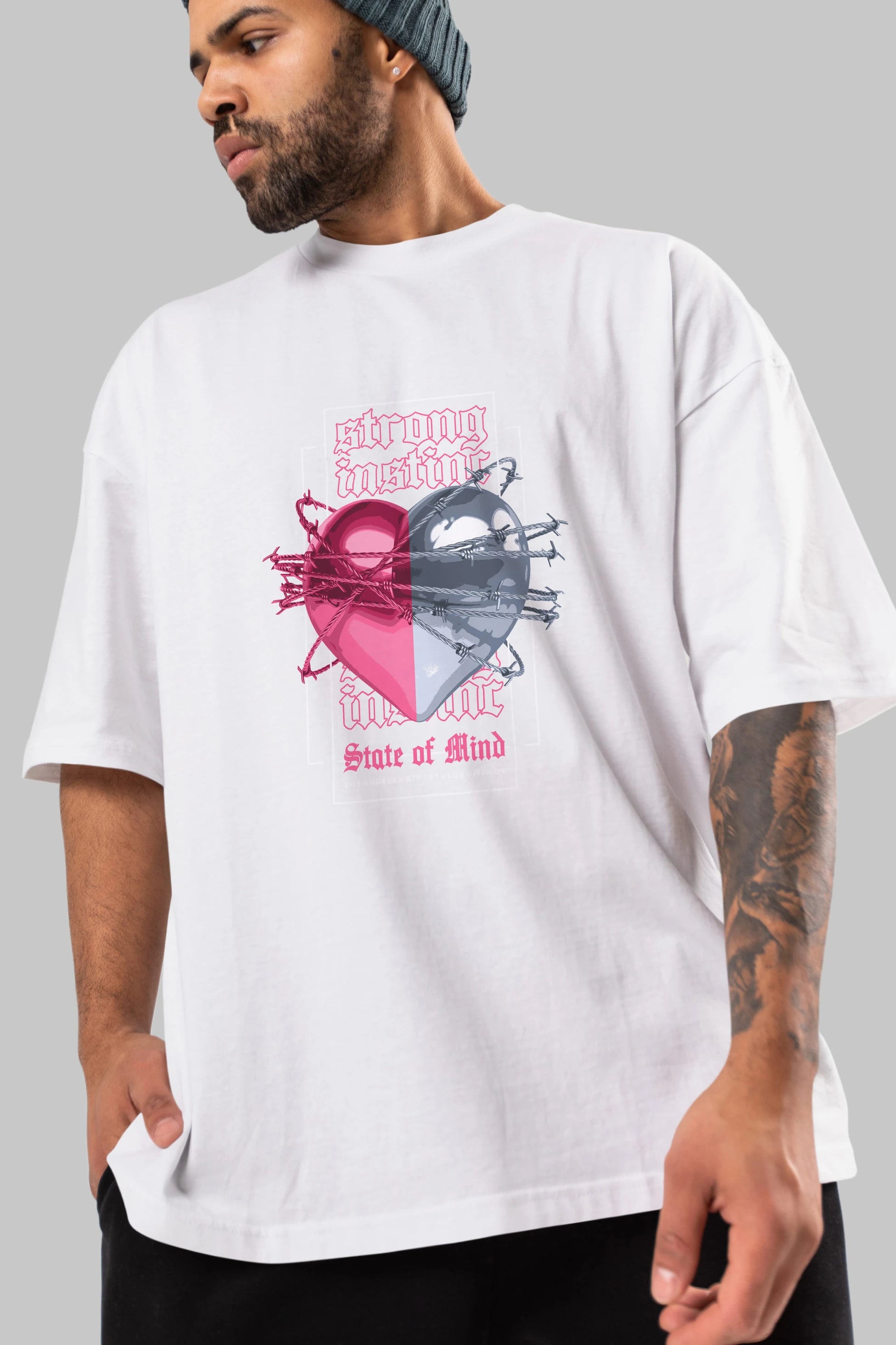 State of Mind Ön Baskılı Oversize t-shirt Erkek Kadın Unisex