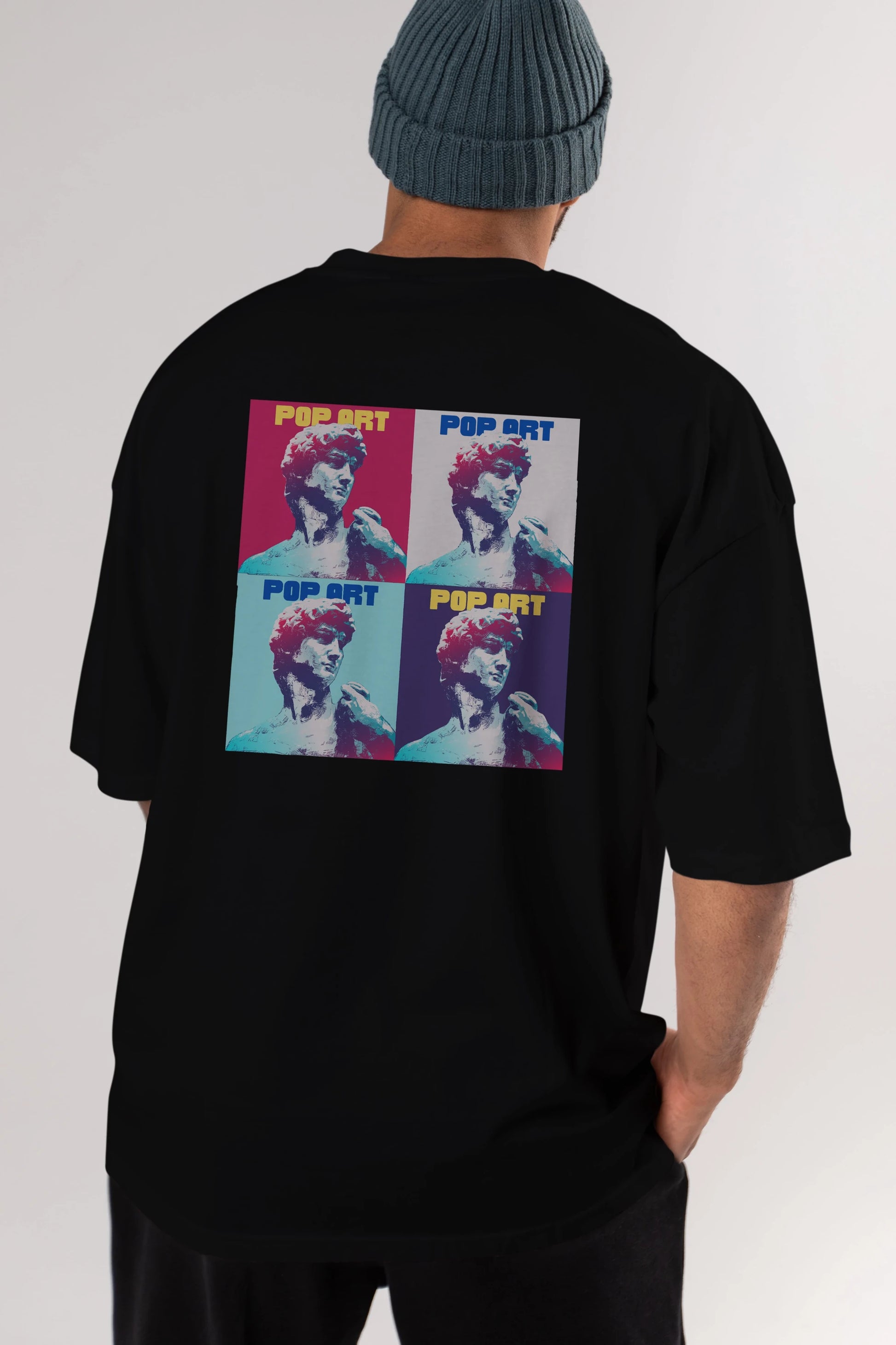 Creative Pop Art Arka Baskılı Oversize t-shirt Erkek Kadın Unisex