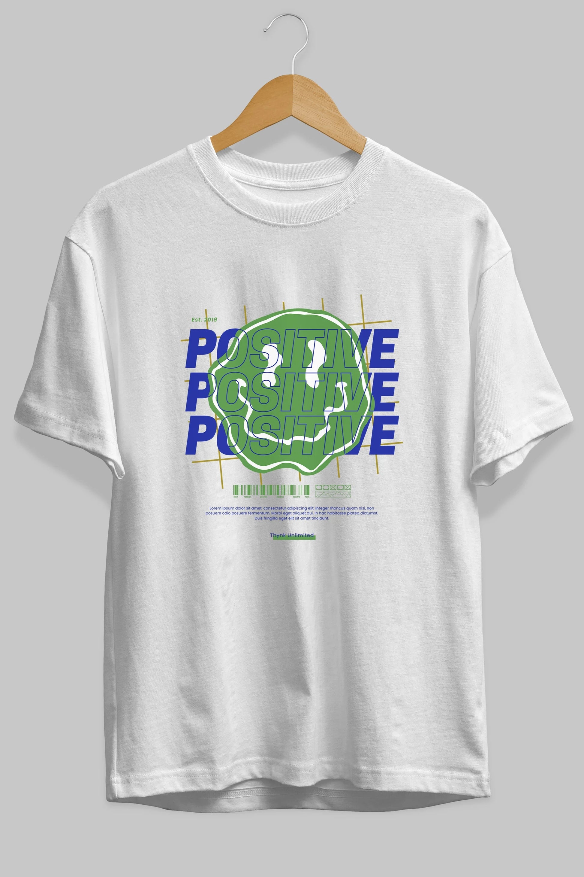Positive 2 Ön Baskılı Oversize t-shirt Erkek Kadın Unisex