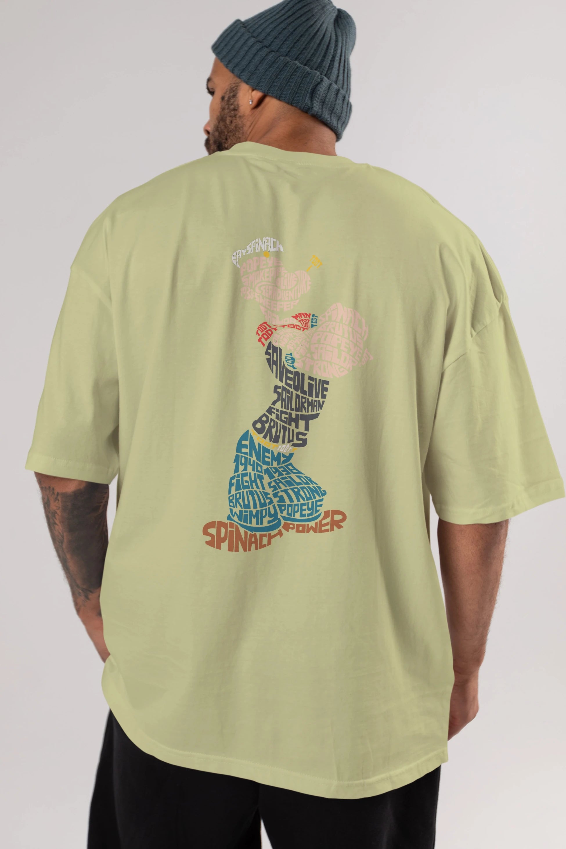 Sailorman Arka Baskılı Oversize t-shirt %100 pamuk Erkek Kadın Unisex