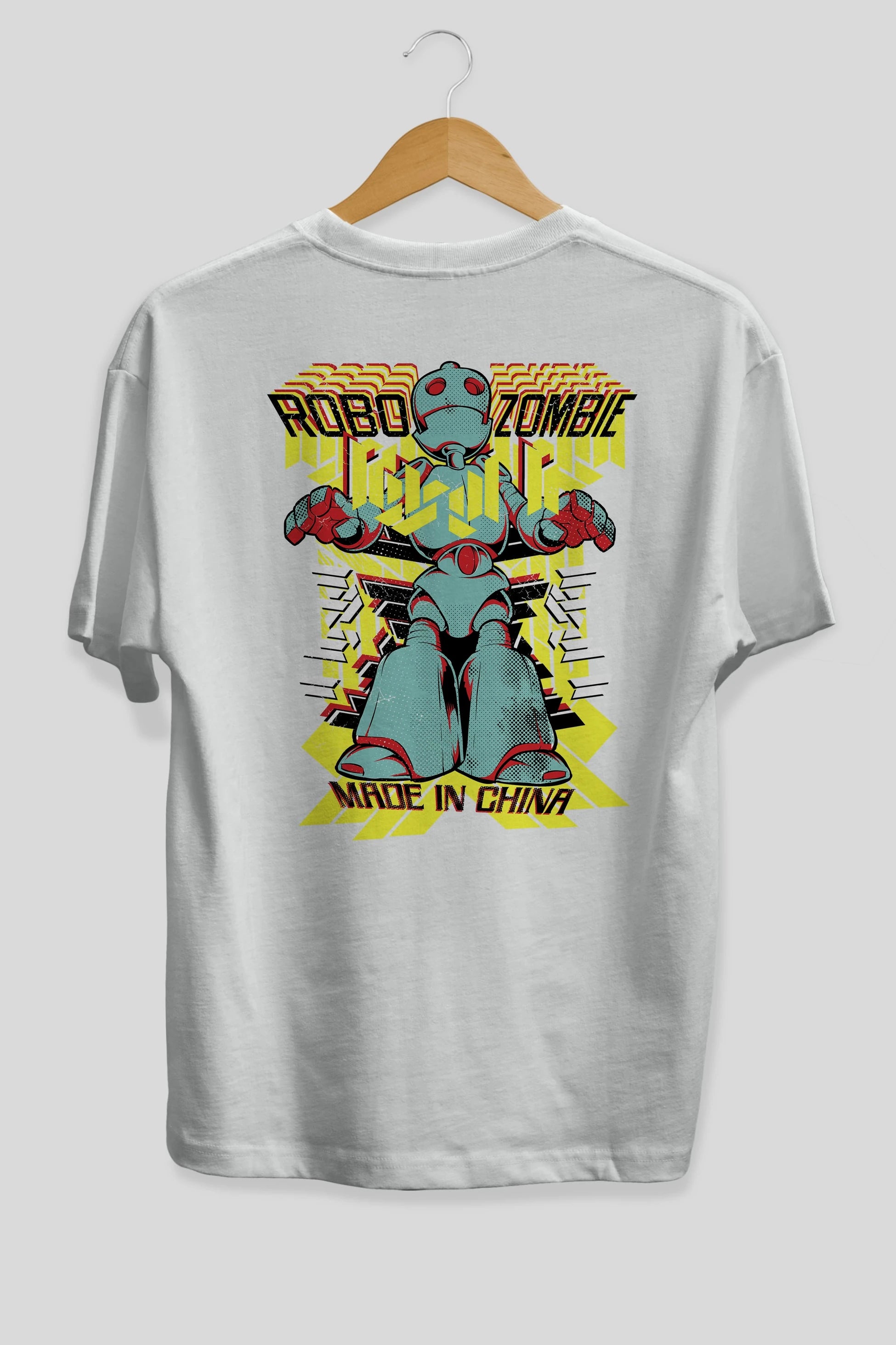 Robo Zombie Arka Baskılı Oversize t-shirt Erkek Kadın Unisex