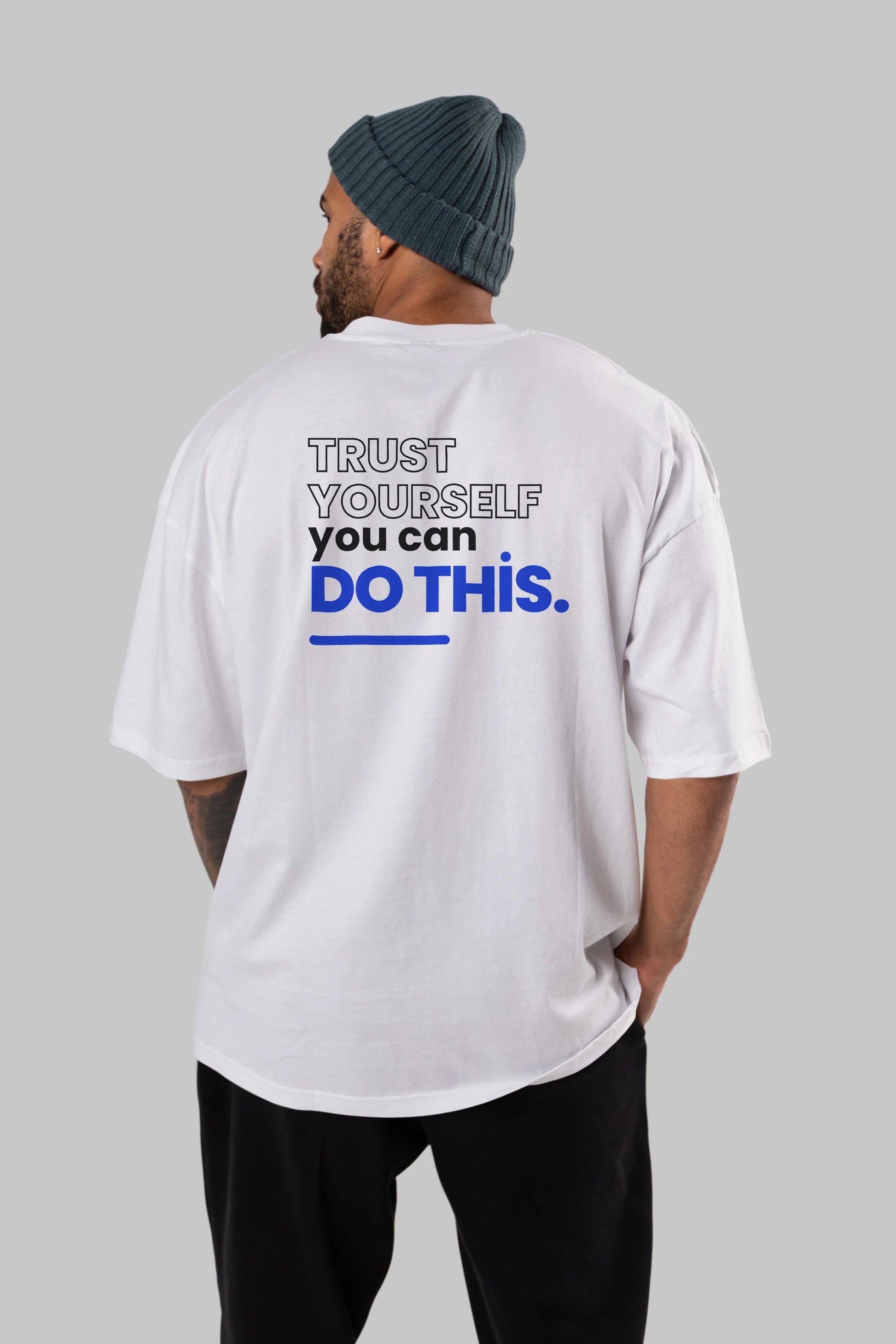 Trust Yourself Yazılı Arka Baskılı Oversize t-shirt Erkek Kadın Unisex