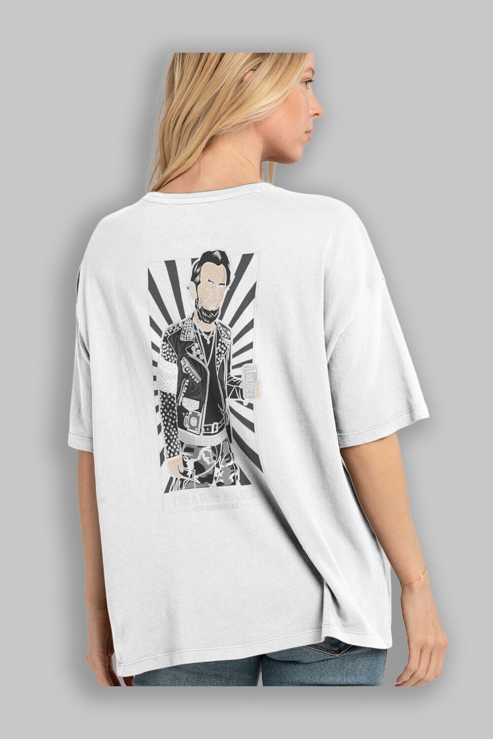 Lincoln Street Punk Arka Baskılı Oversize t-shirt Erkek Kadın Unisex %100 Pamuk tişort