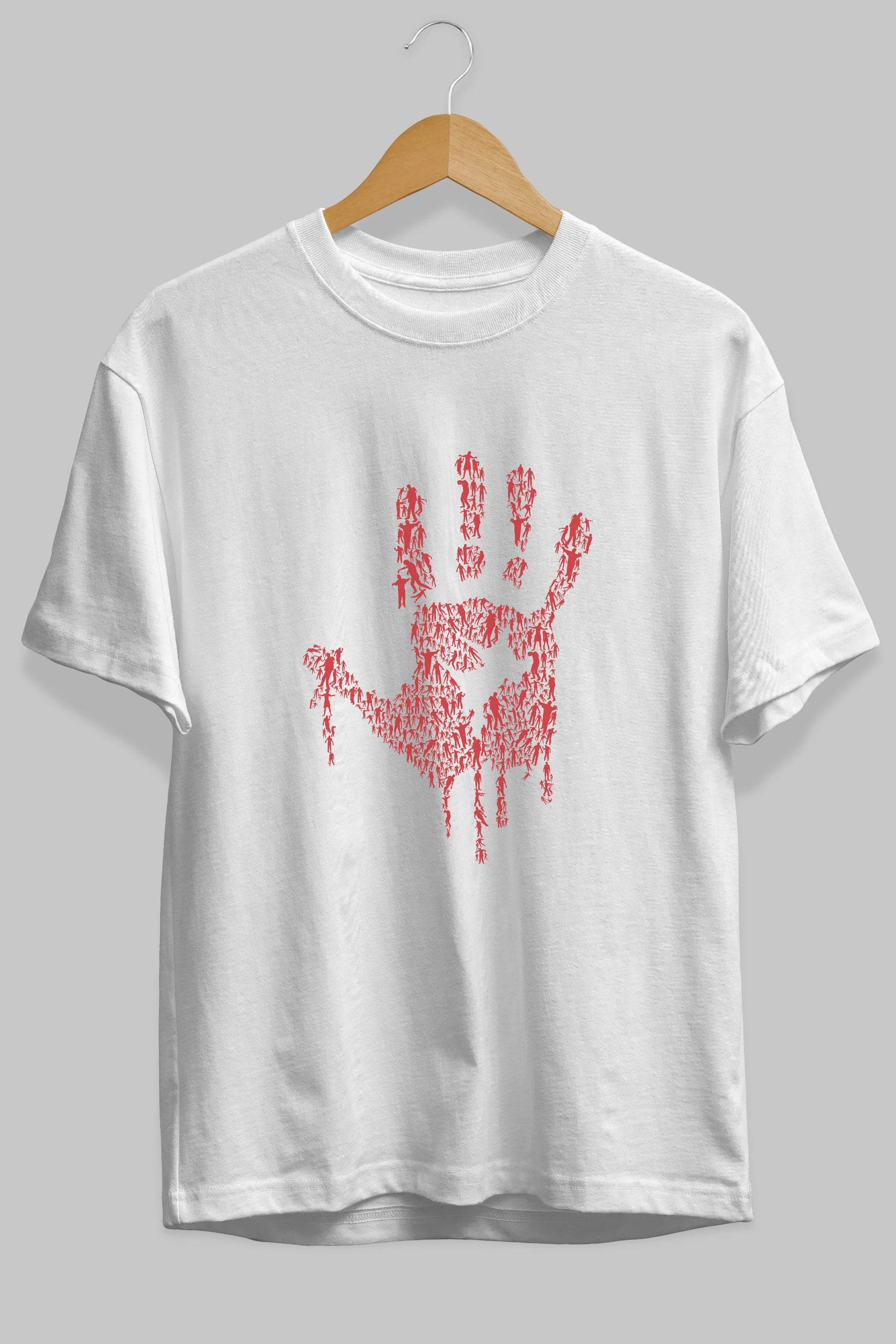 Hand Of Zombies Ön Baskılı Oversize t-shirt %100 pamuk Erkek Kadın Unisex