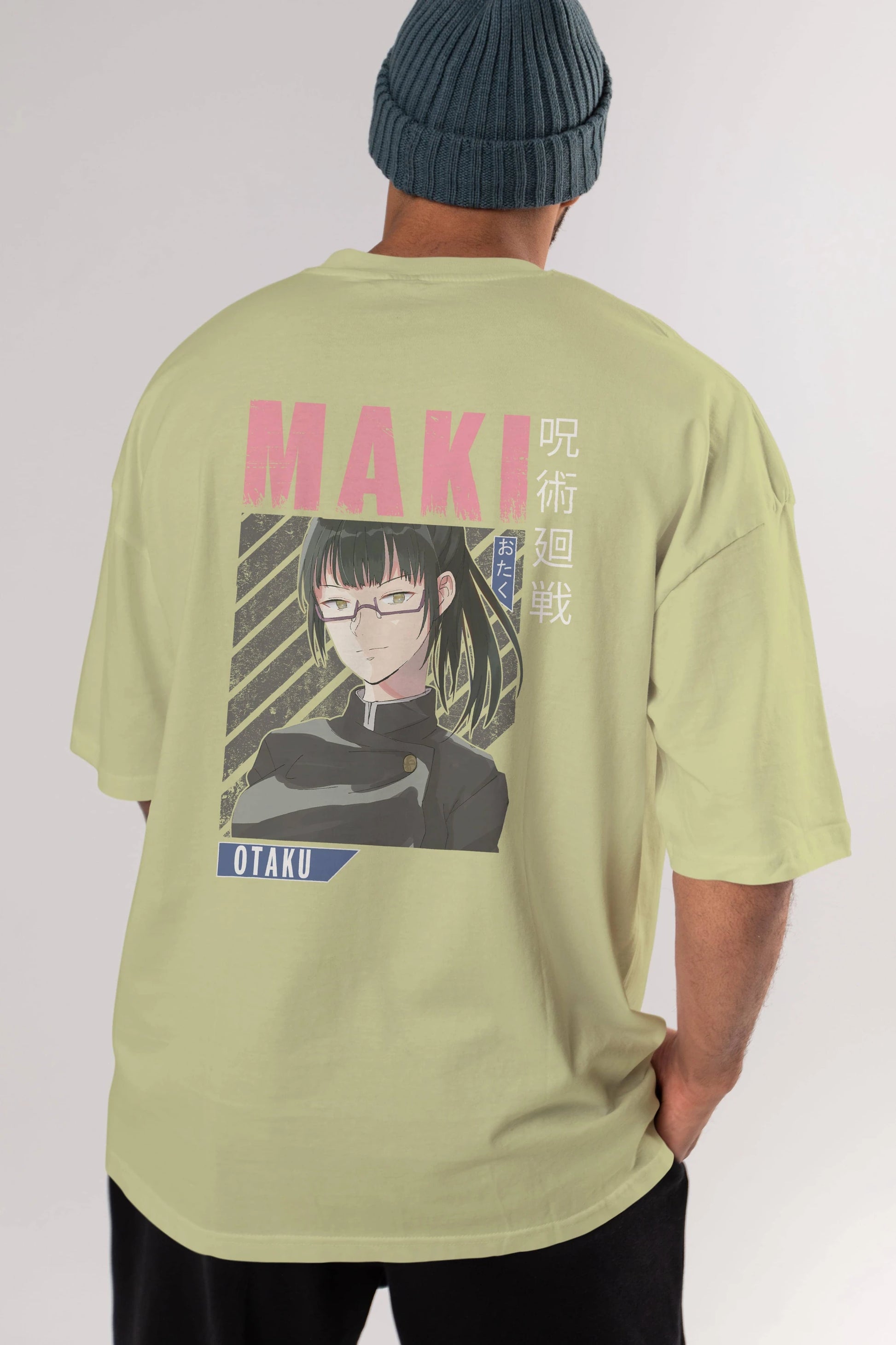 Maki Zenin CHAINSAWMAN 1 Anime Arka Baskılı Oversize t-shirt Erkek Kadın Unisex