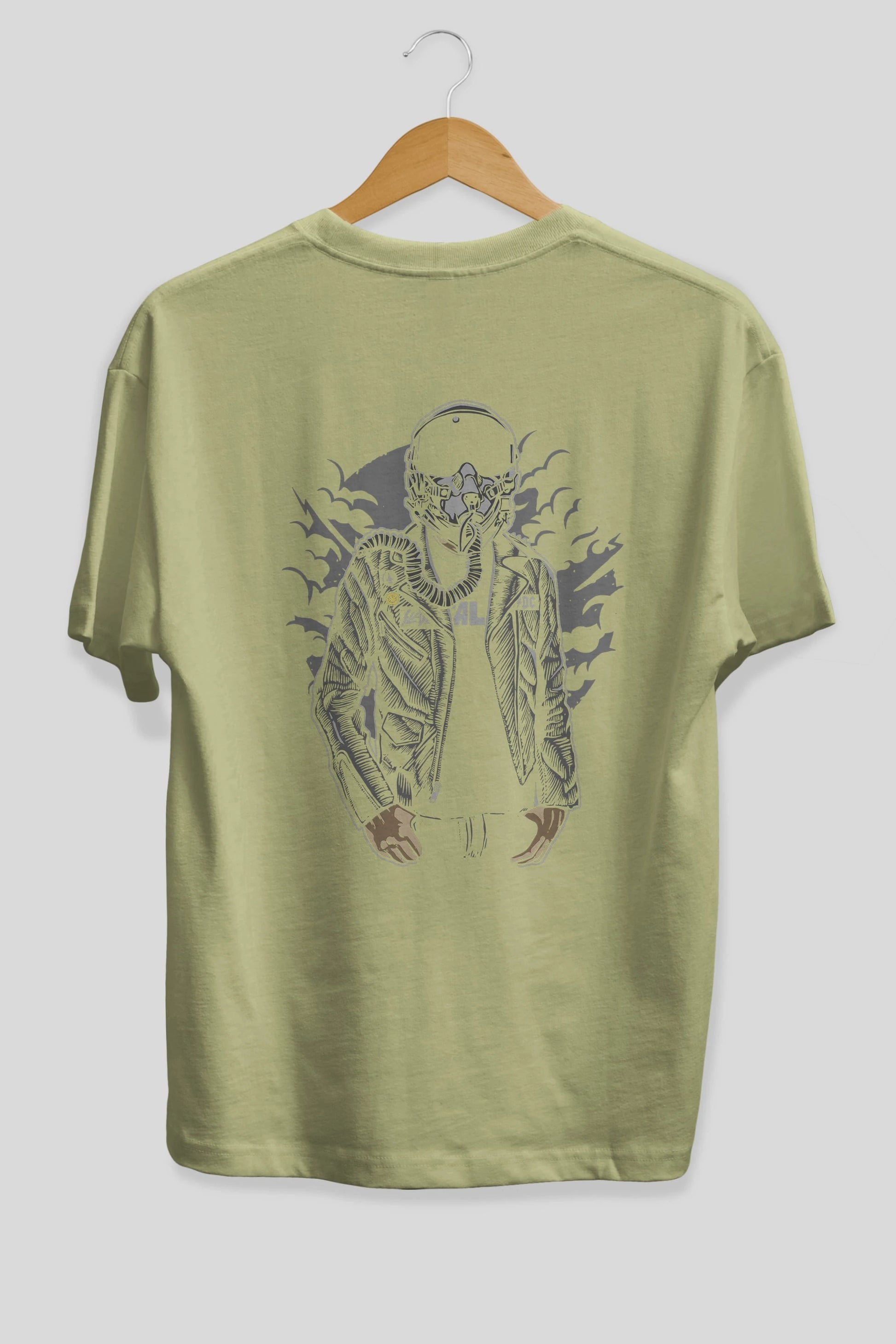 Sky Fighter Arka Baskılı Oversize t-shirt Erkek Kadın Unisex %100 Pamuk