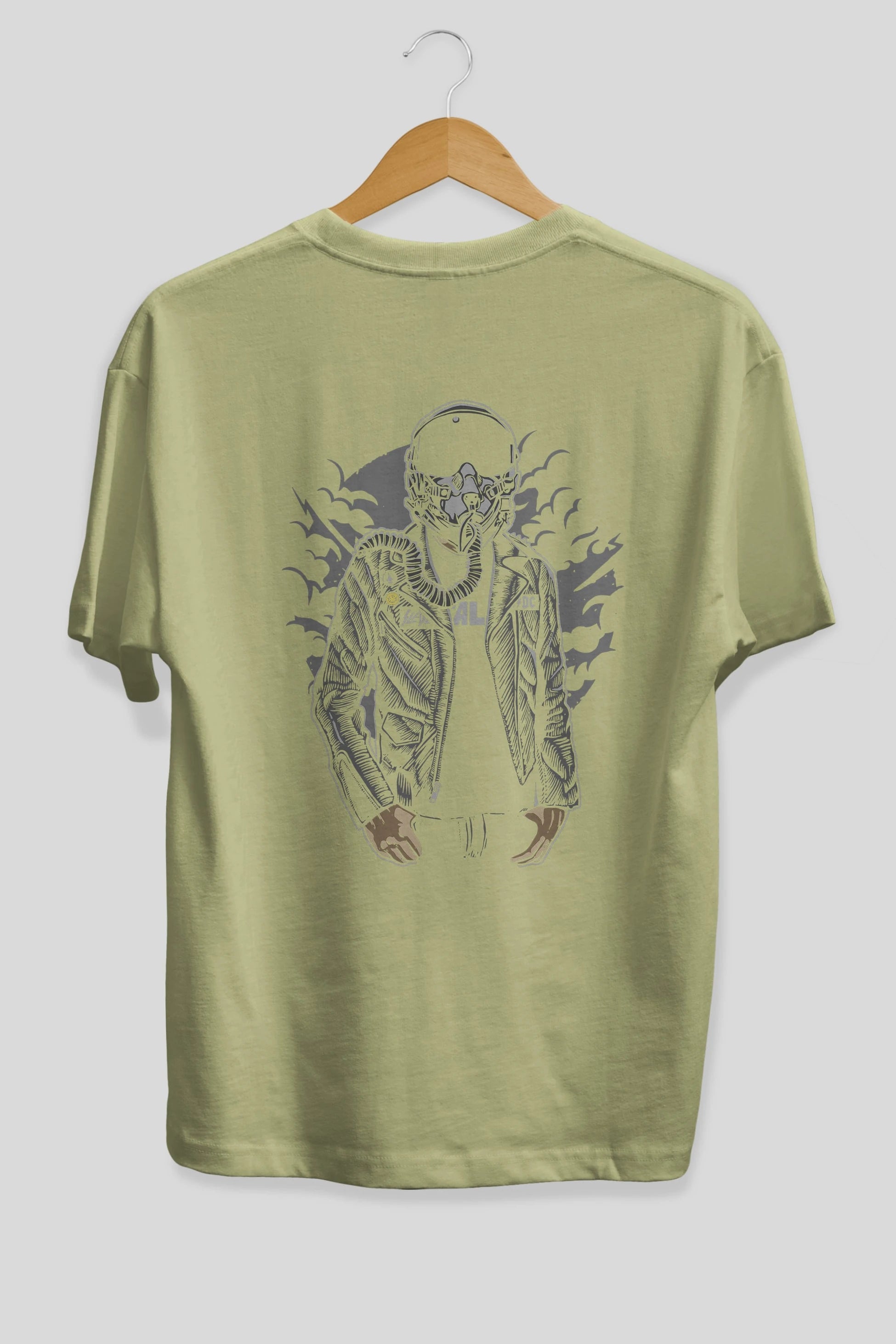 Sky Fighter Arka Baskılı Oversize t-shirt Erkek Kadın Unisex %100 Pamuk