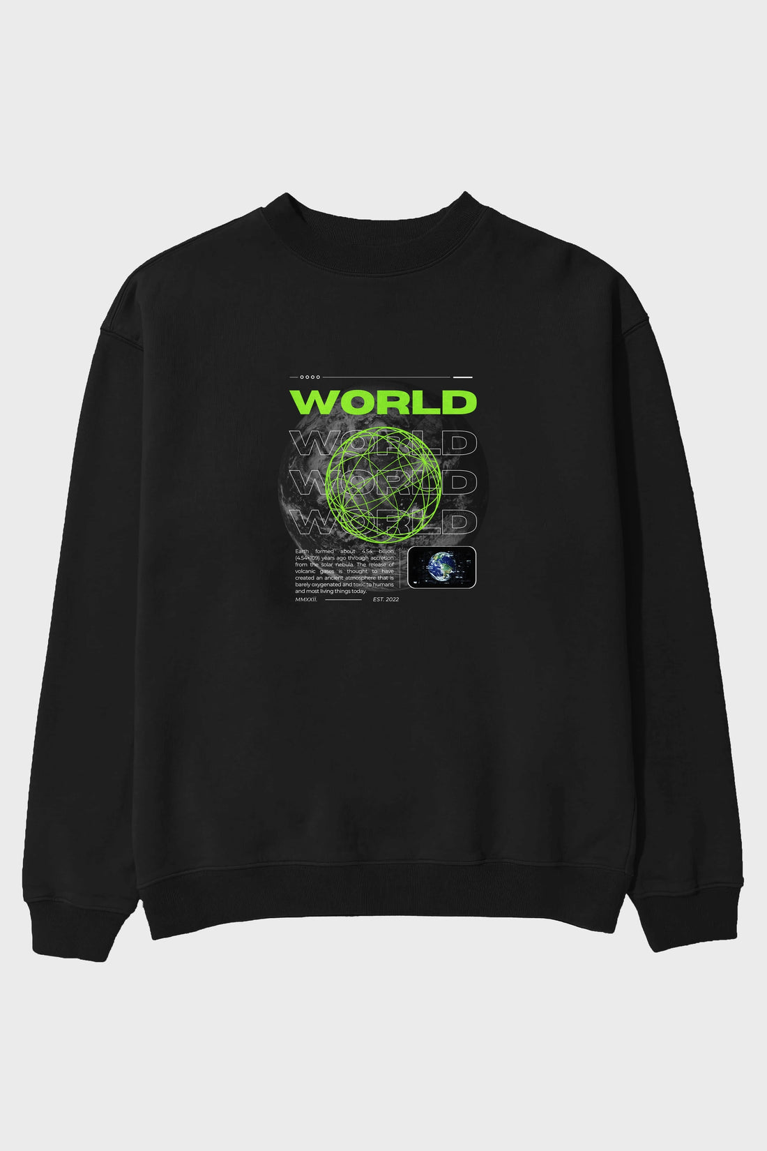 World Streetwear Ön Baskılı Oversize Sweatshirt Erkek Kadın Unisex