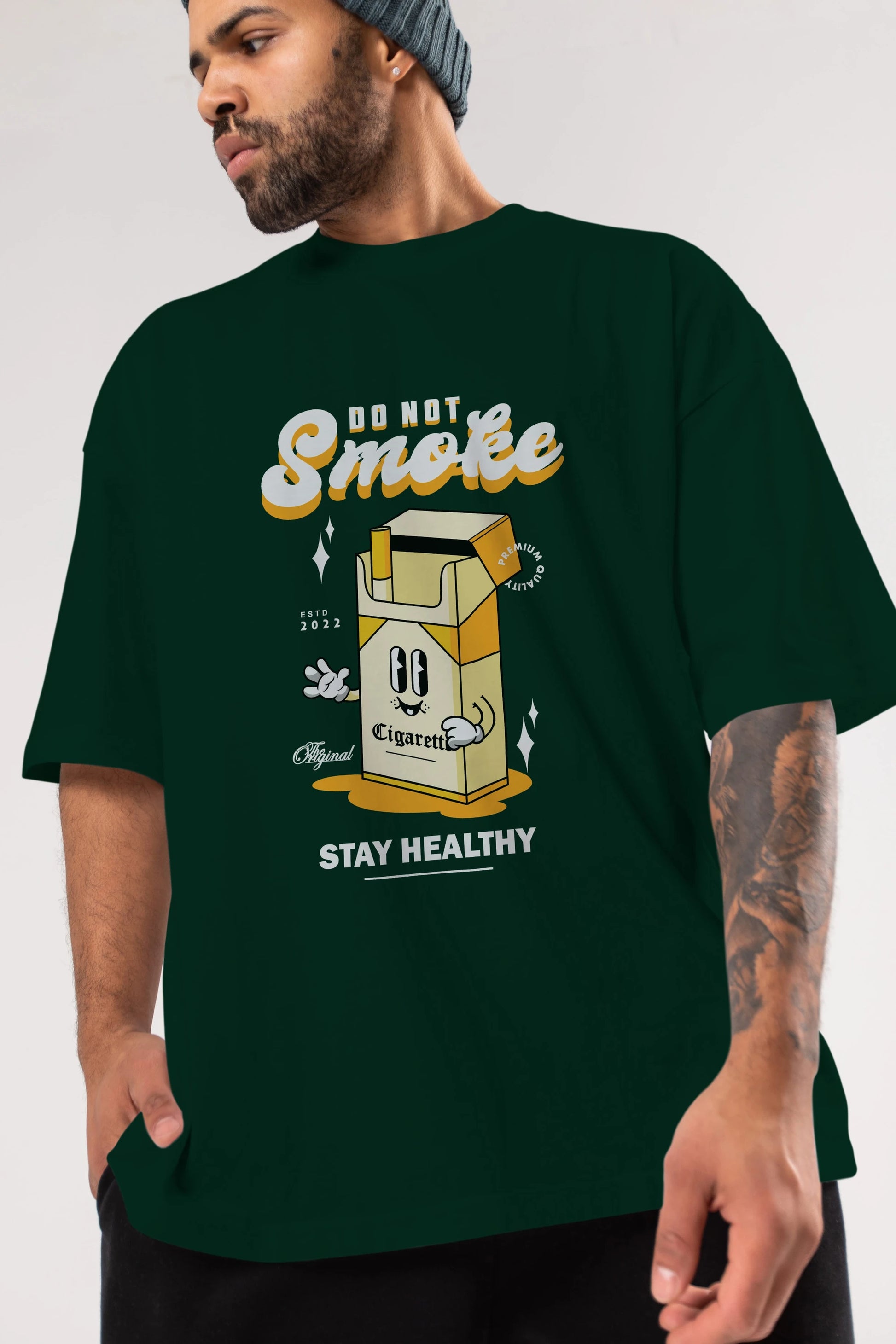 Do Not Smoke Ön Baskılı Oversize t-shirt Erkek Kadın Unisex