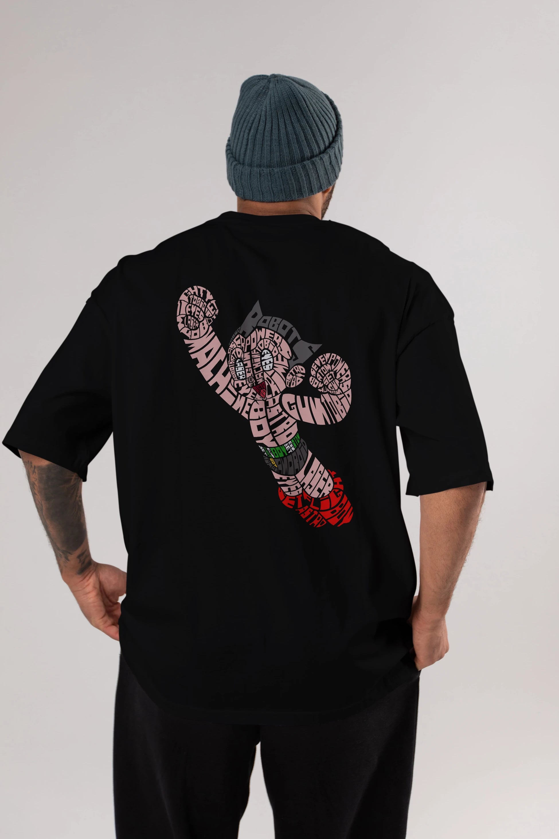 Astroboy Arka Baskılı Oversize t-shirt %100 pamuk Erkek Kadın Unisex