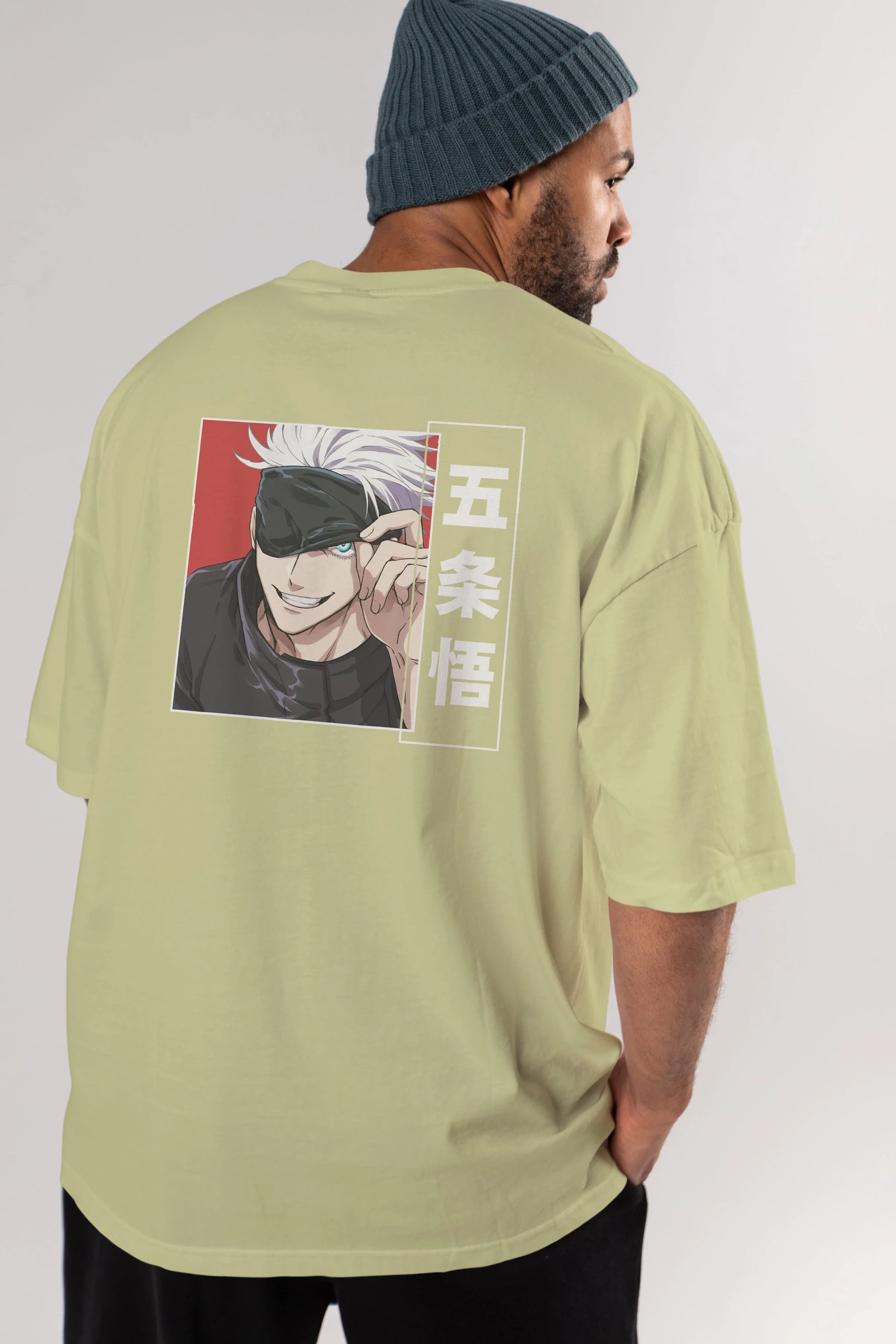 JUJUTSU KAISEN Anime Arka Baskılı Oversize t-shirt Erkek Kadın Unisex