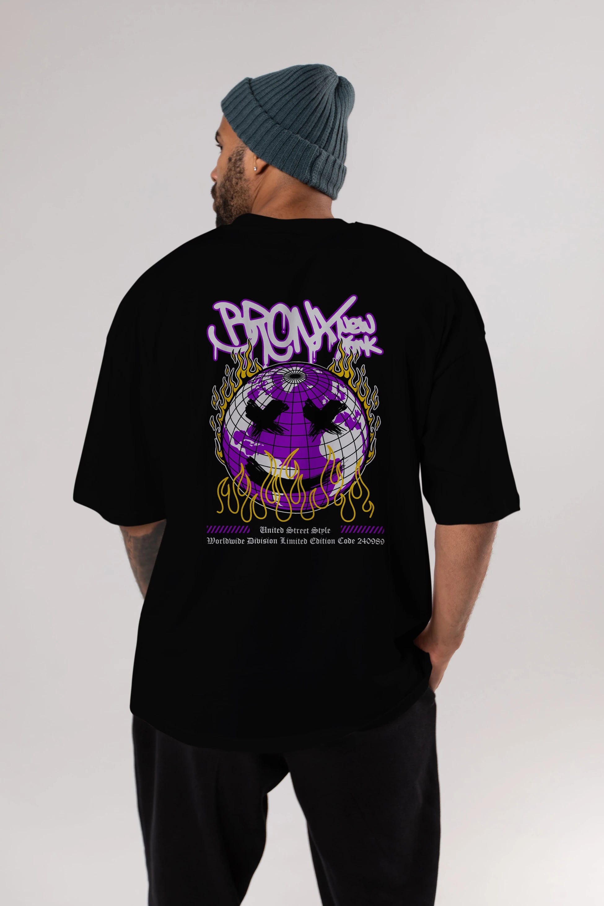 Bronx New York Arka Baskılı Oversize t-shirt Erkek Kadın Unisex