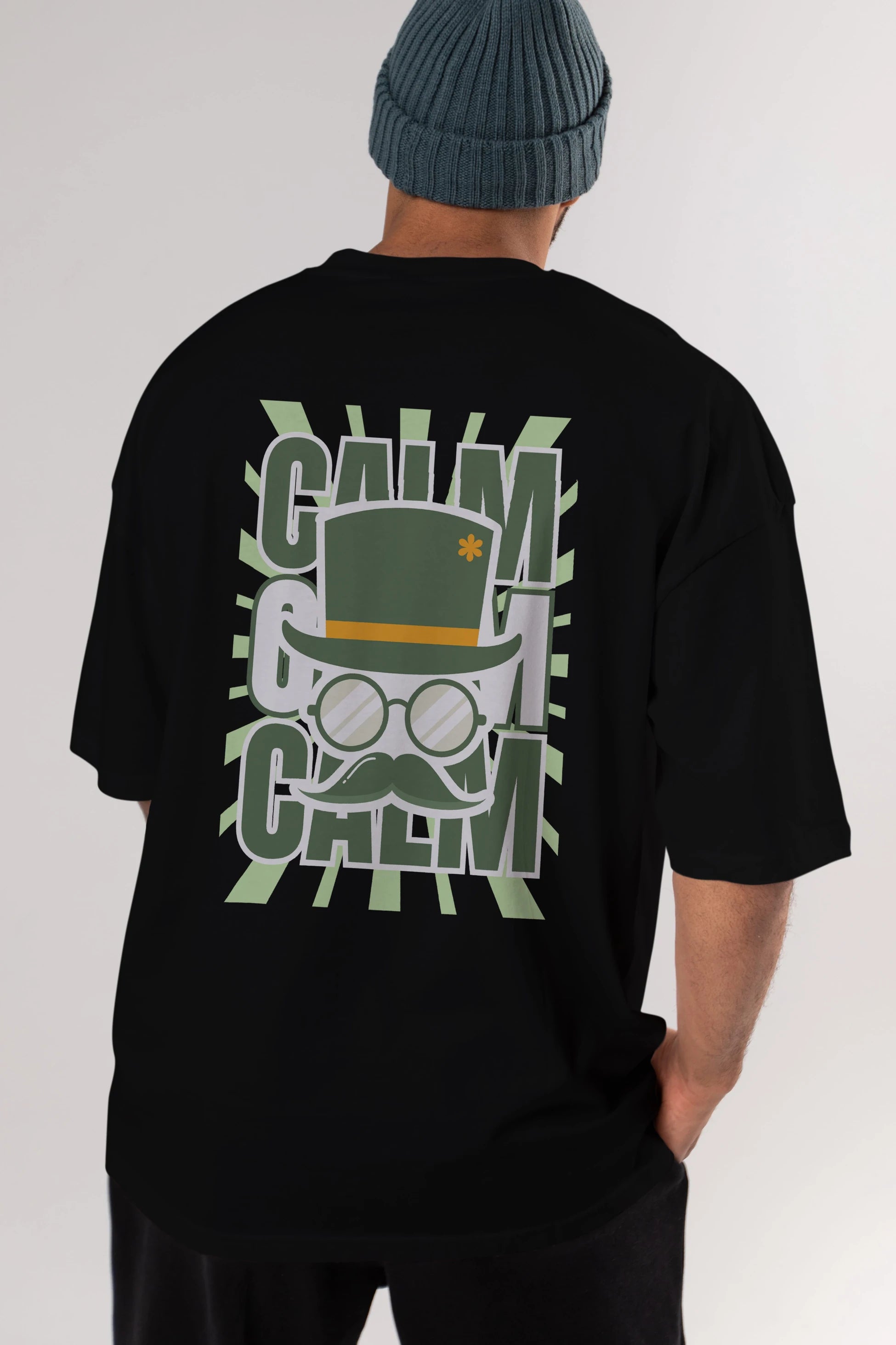 Calm Yazılı Arka Baskılı Oversize t-shirt Erkek Kadın Unisex