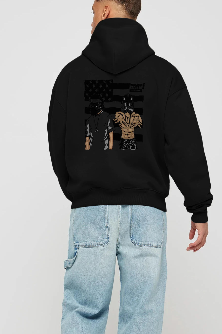 Darkonia Arka Baskılı Hoodie Oversize Kapüşonlu Sweatshirt Erkek Kadın Unisex