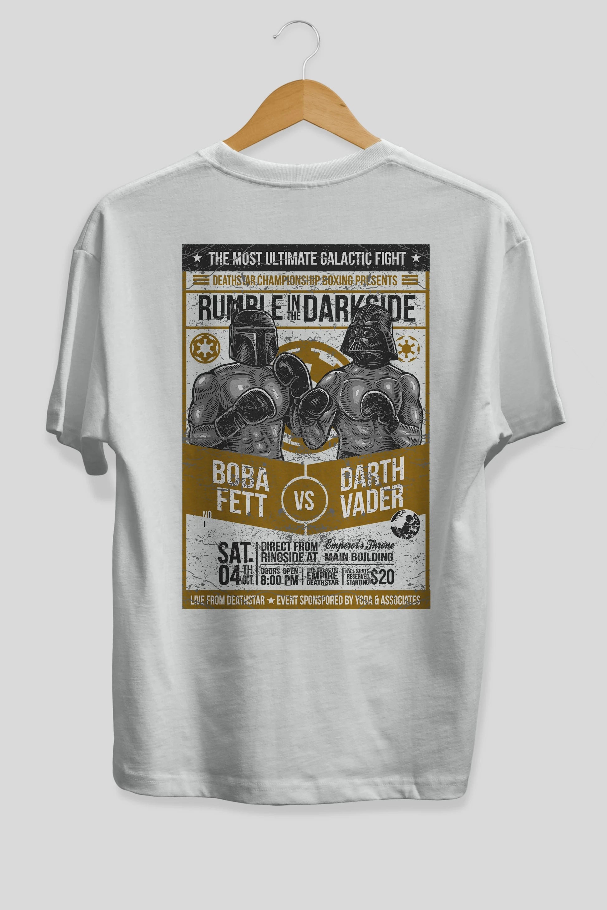Rumble In The Darkside Arka Baskılı Oversize t-shirt Erkek Kadın Unisex %100 Pamuk