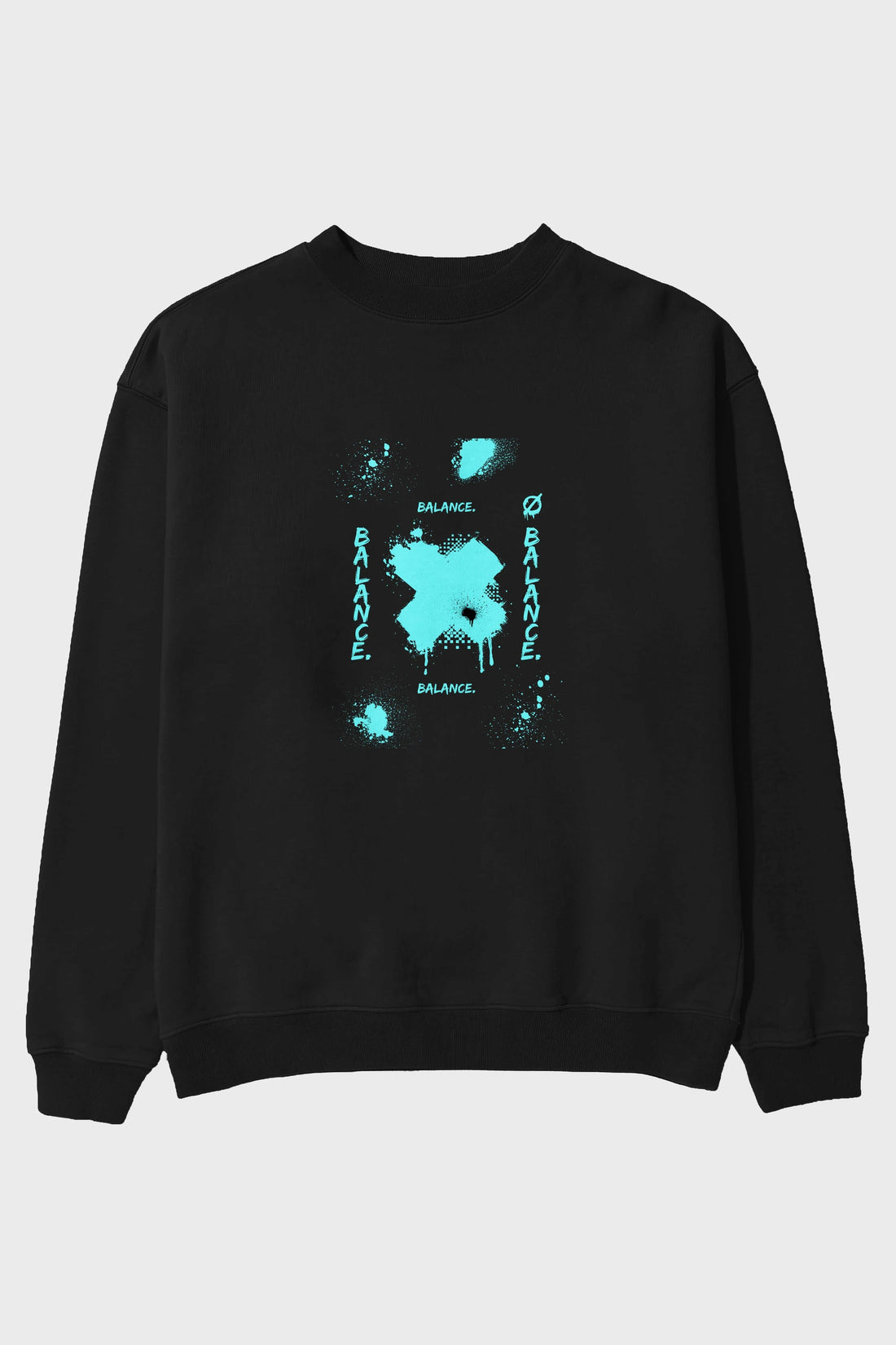 Balance Balance Yazılı Ön Baskılı Oversize Sweatshirt Erkek Kadın Unisex