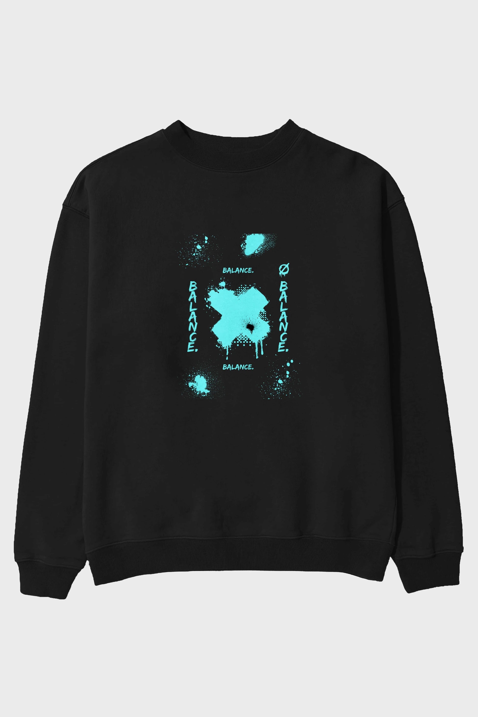Balance Balance Yazılı Ön Baskılı Oversize Sweatshirt Erkek Kadın Unisex
