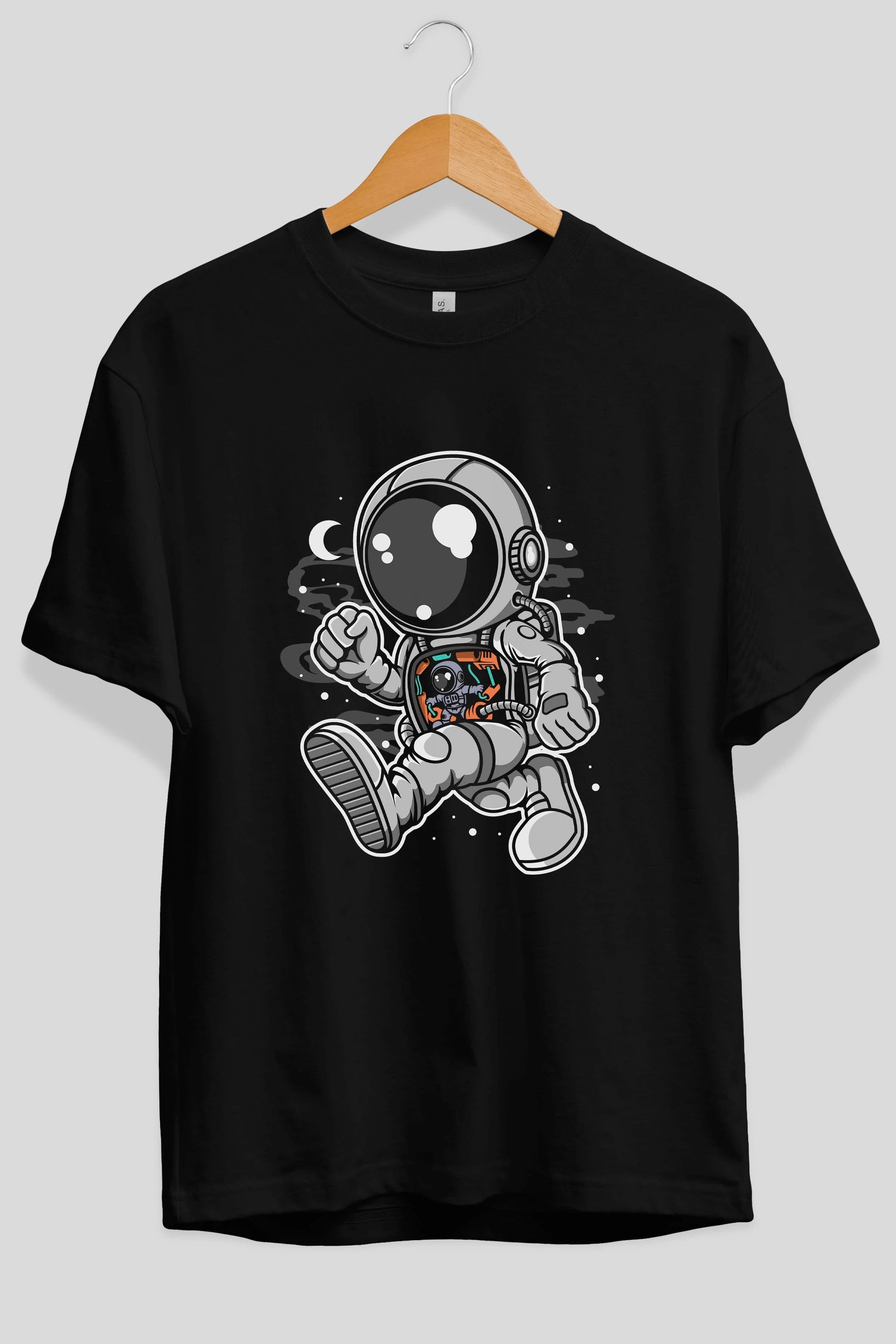 Astronaut Robotic Machine Ön Baskılı Oversize t-shirt Erkek Kadın Unisex