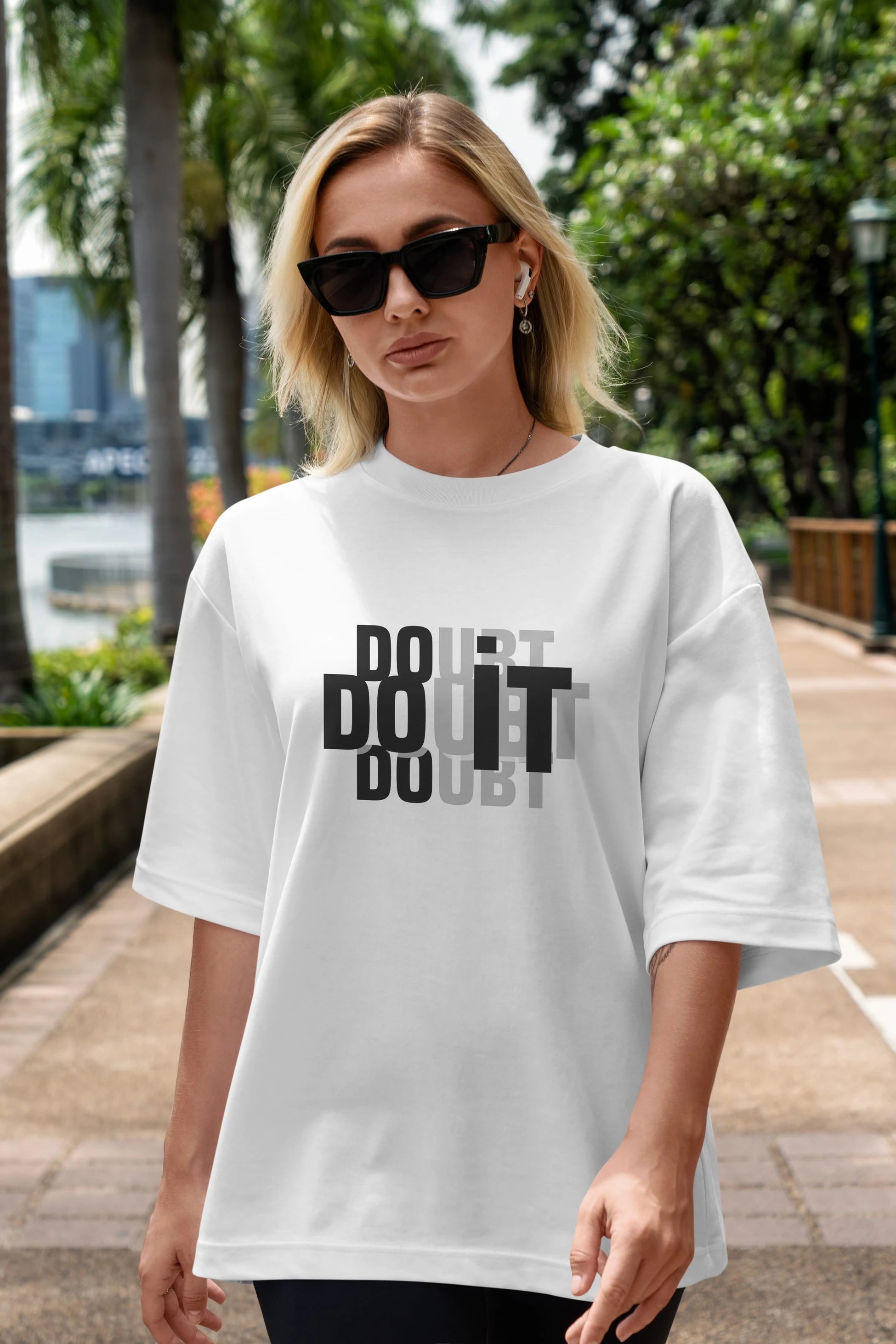 Do it Yazılı Ön Baskılı Oversize t-shirt Erkek Kadın Unisex