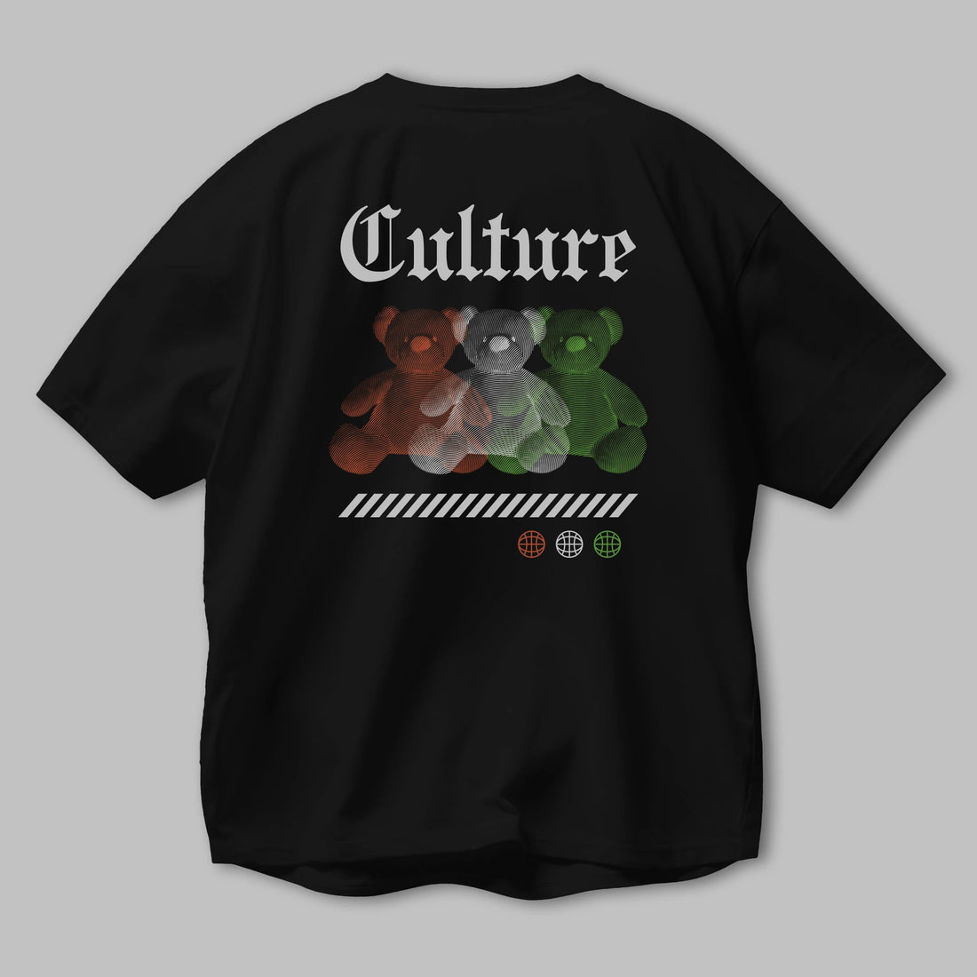 Culture Bear Arka Baskılı Oversize t-shirt Erkek Kadın Unisex
