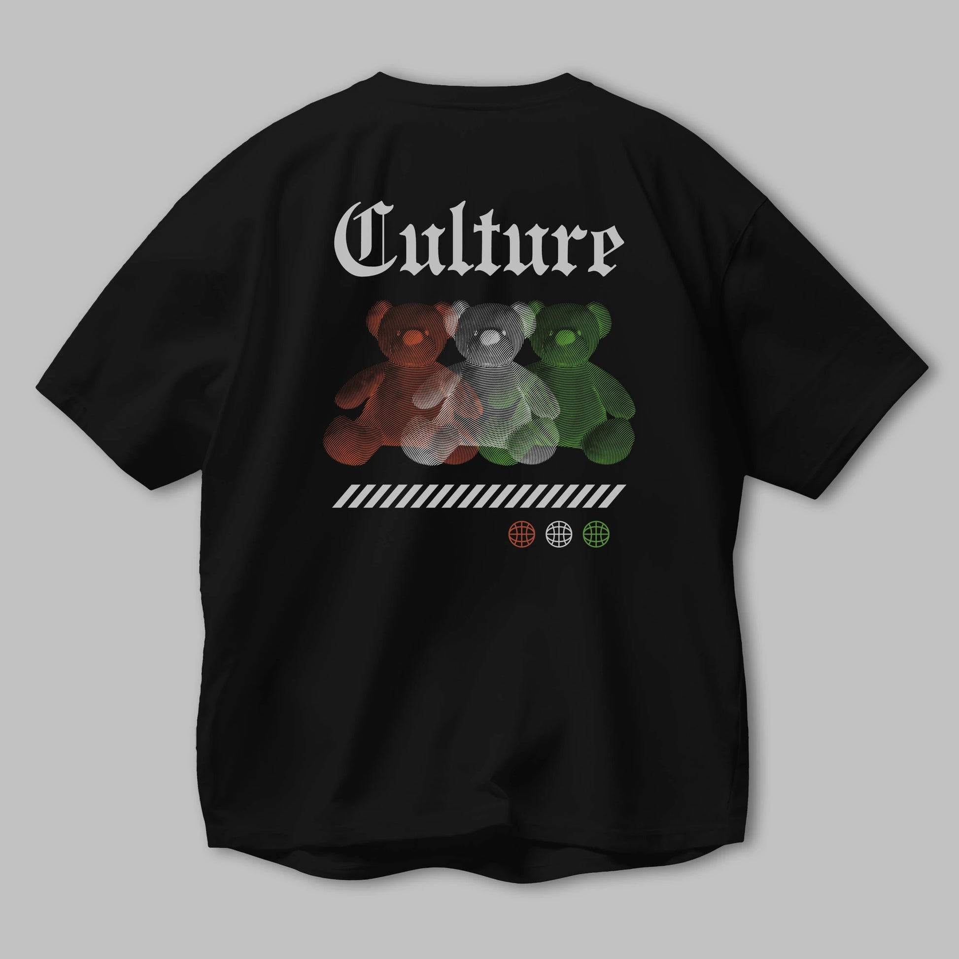 Culture Bear Arka Baskılı Oversize t-shirt Erkek Kadın Unisex