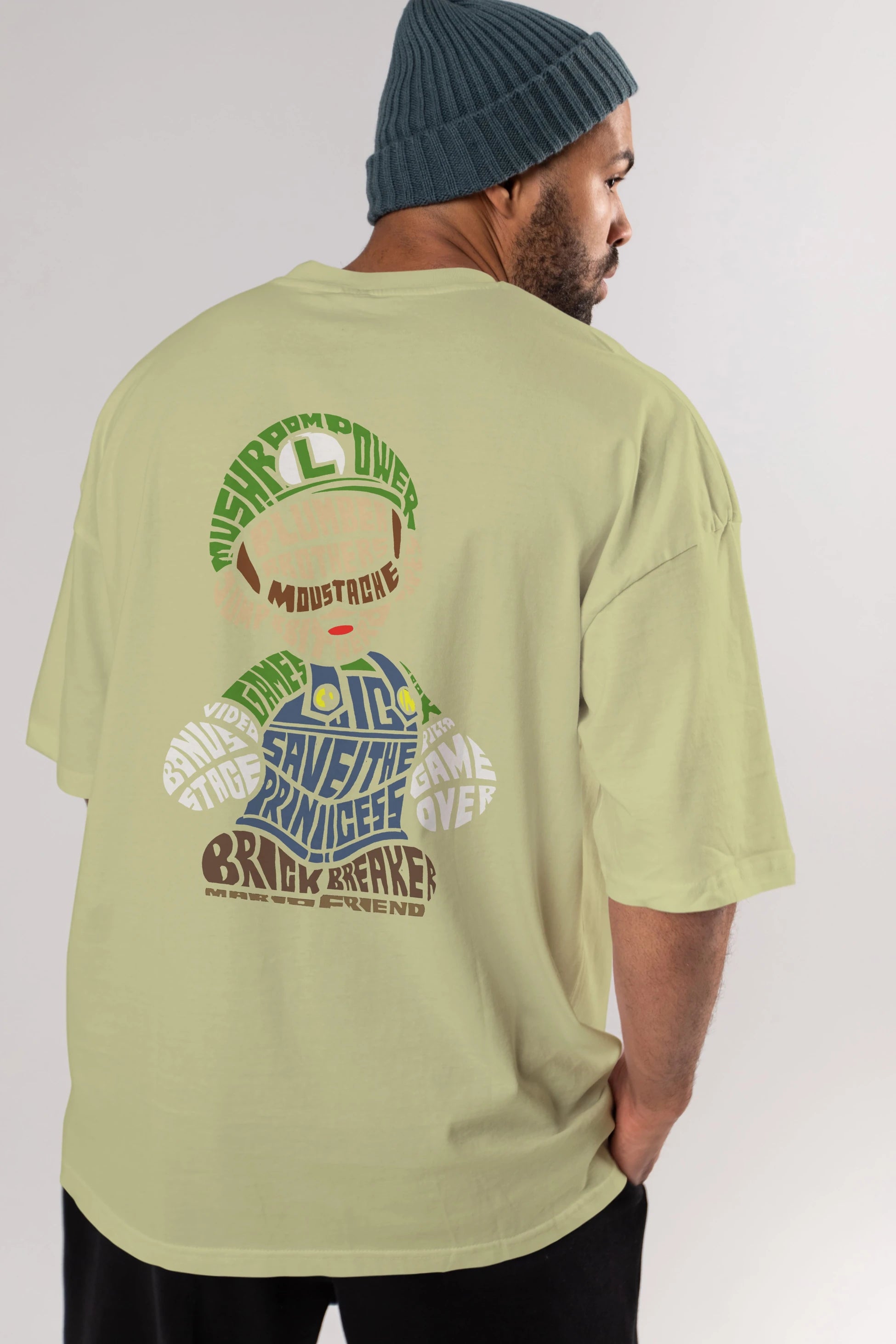 Plumber Brothers Arka Baskılı Oversize t-shirt %100 pamuk Erkek Kadın Unisex