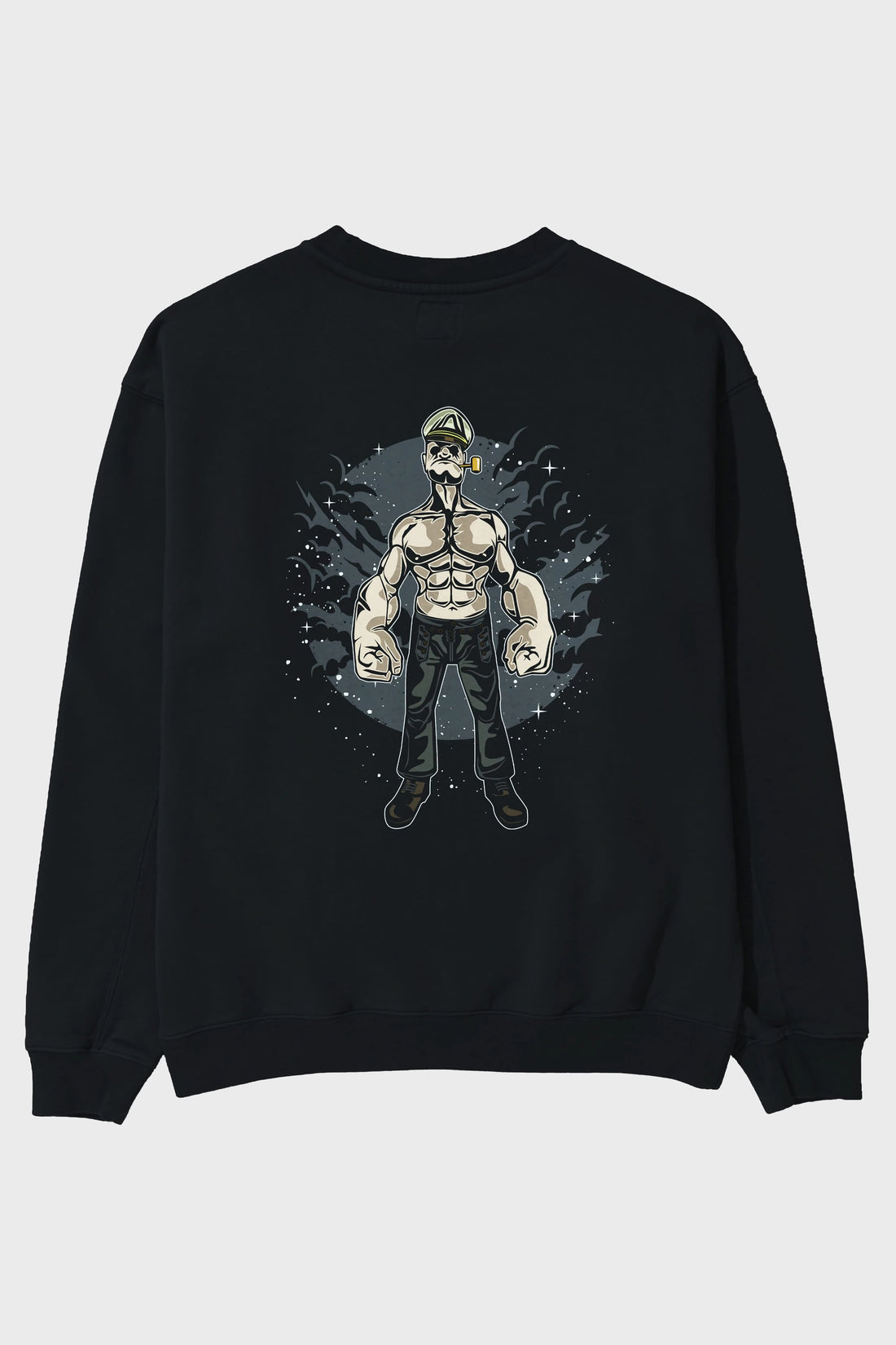 Popeye Arka Baskılı Oversize Sweatshirt Erkek Kadın Unisex