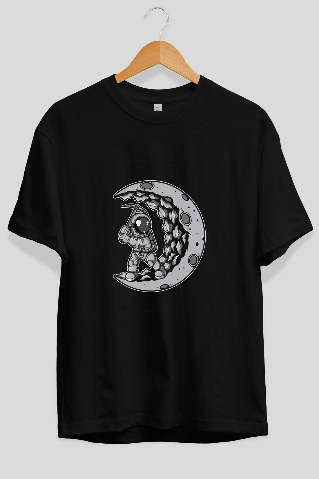 Astronaut Moon Digger Ön Baskılı Oversize t-shirt Erkek Kadın Unisex