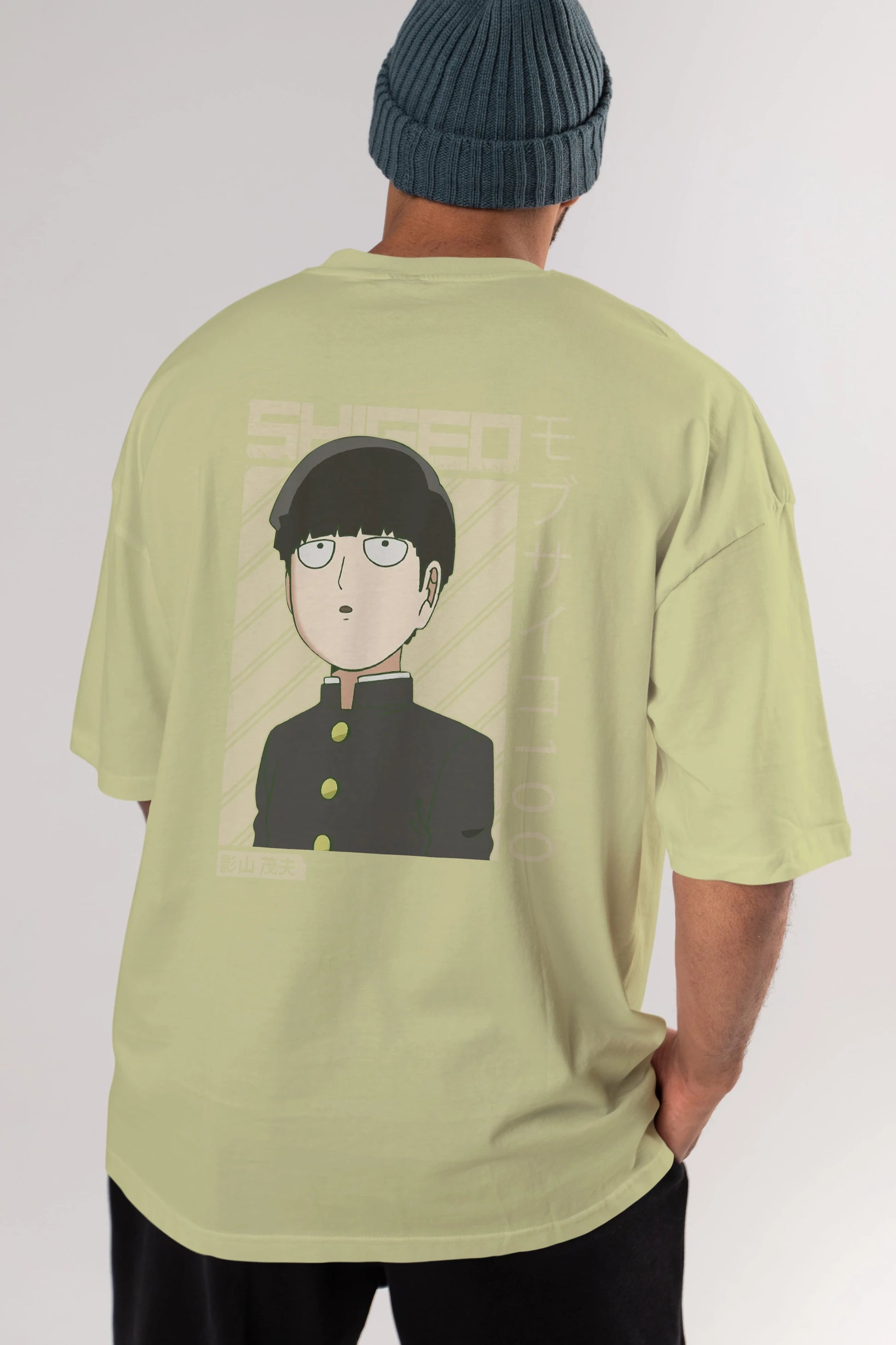 Shigeo Kageyama 2 Anime Arka Baskılı Oversize t-shirt Erkek Kadın Unisex