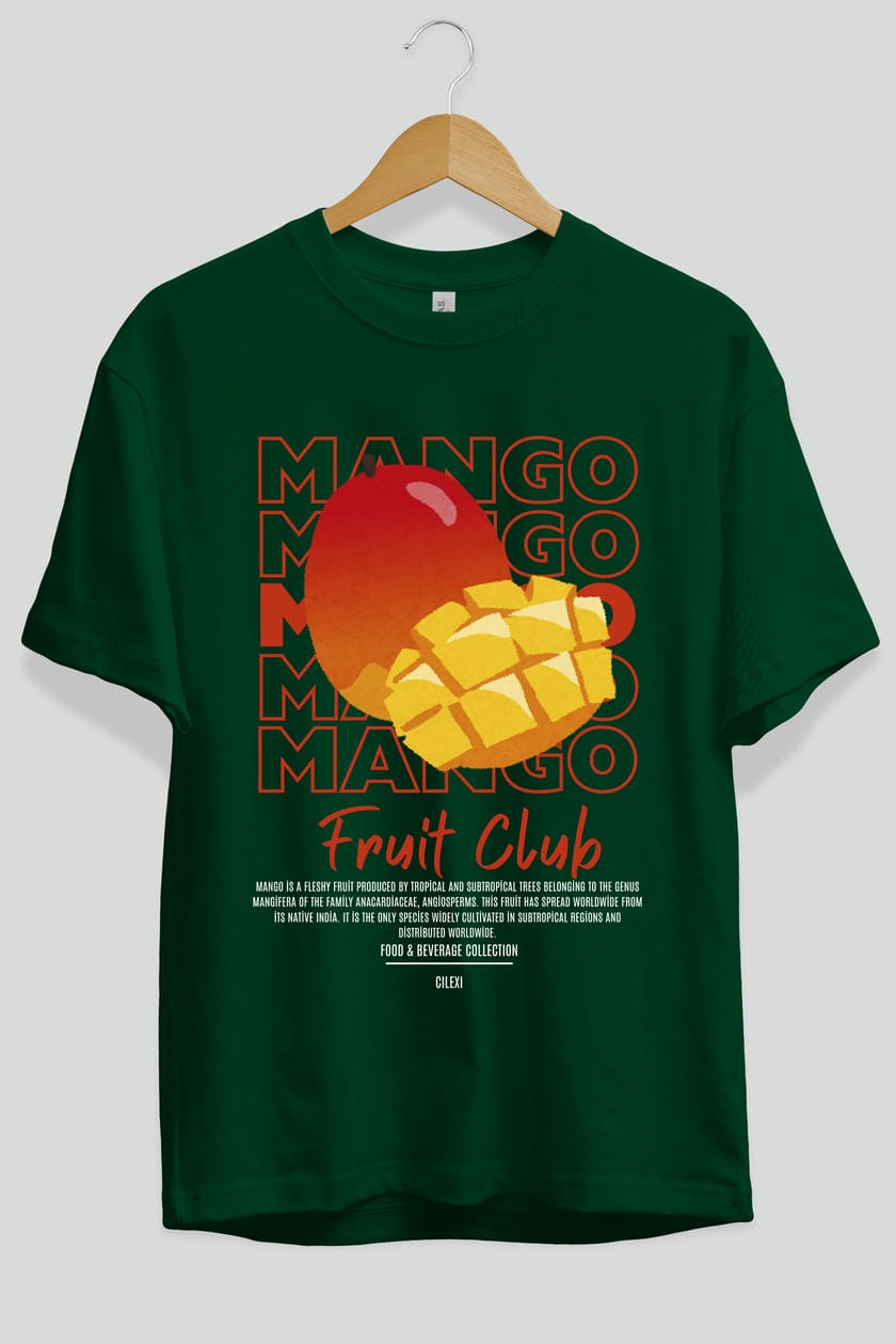 Mango Ön Baskılı Oversize t-shirt Erkek Kadın Pamuk Bisiklet Yaka tişort