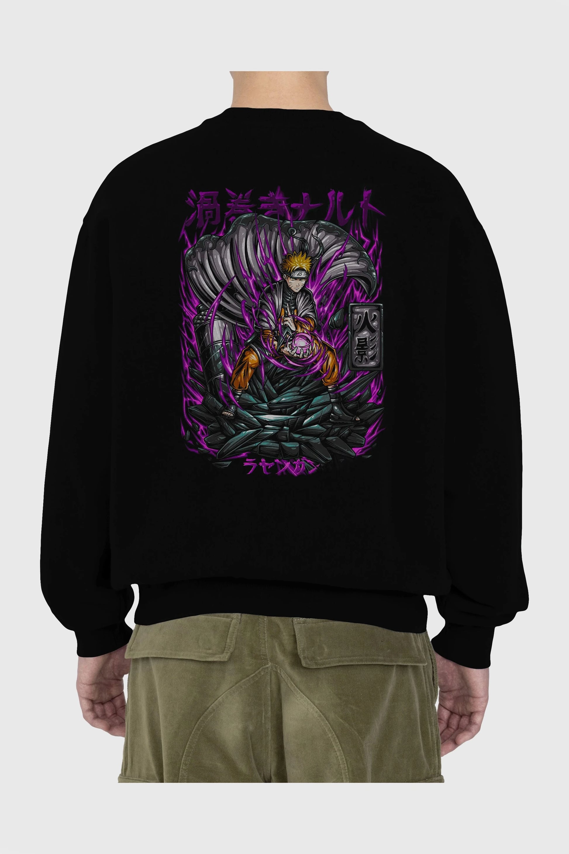 NARUTO Anime Arka Baskılı Oversize Sweatshirt Erkek Kadın Unisex