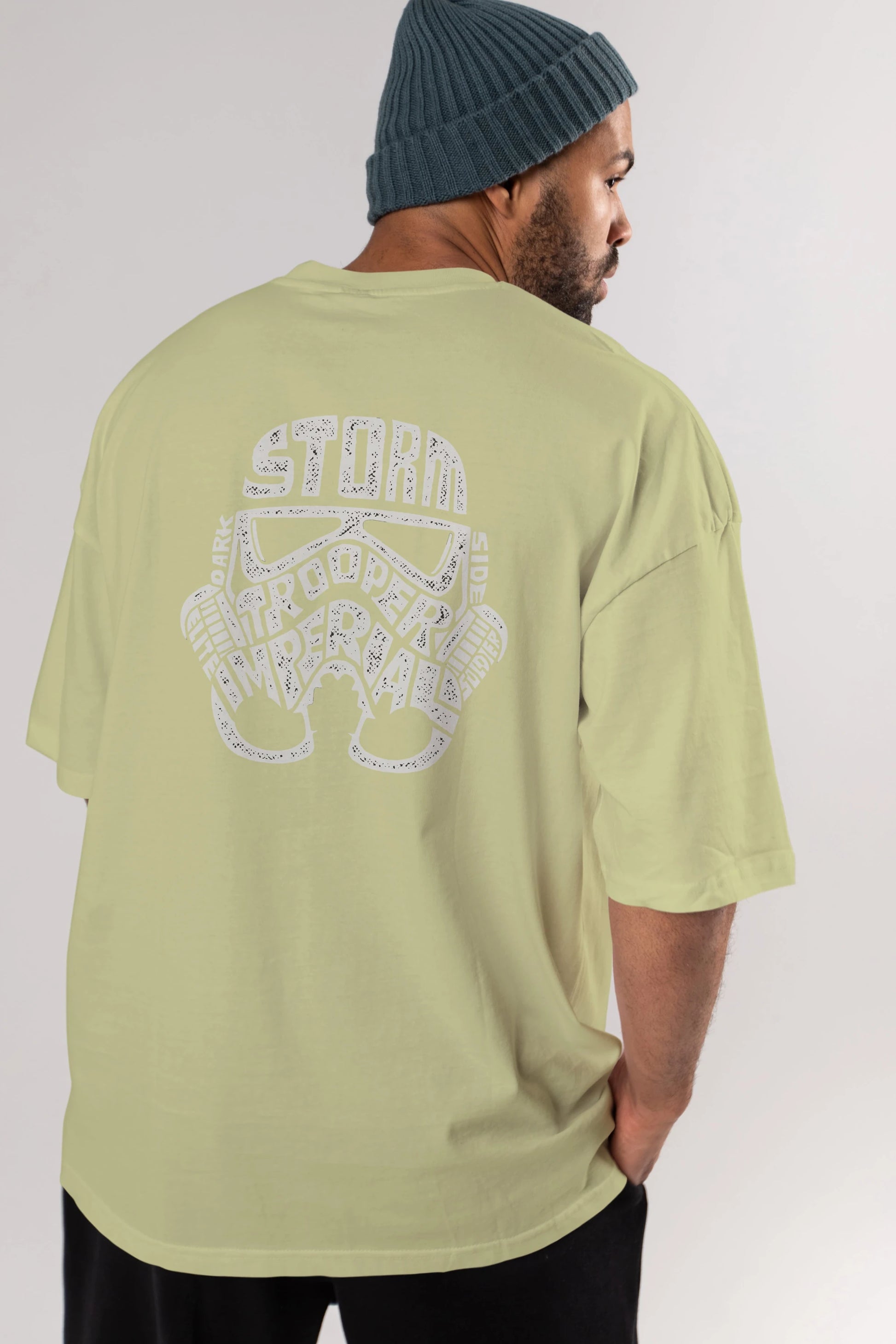 Storm Trooper Arka Baskılı Oversize t-shirt %100 pamuk Erkek Kadın Unisex