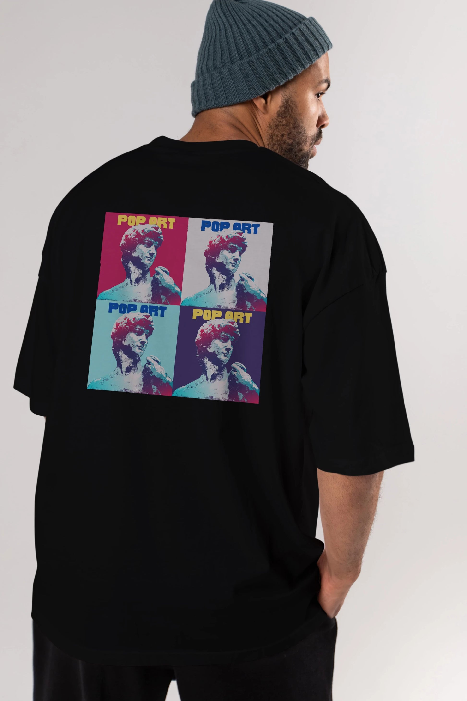 Creative Pop Art Arka Baskılı Oversize t-shirt Erkek Kadın Unisex