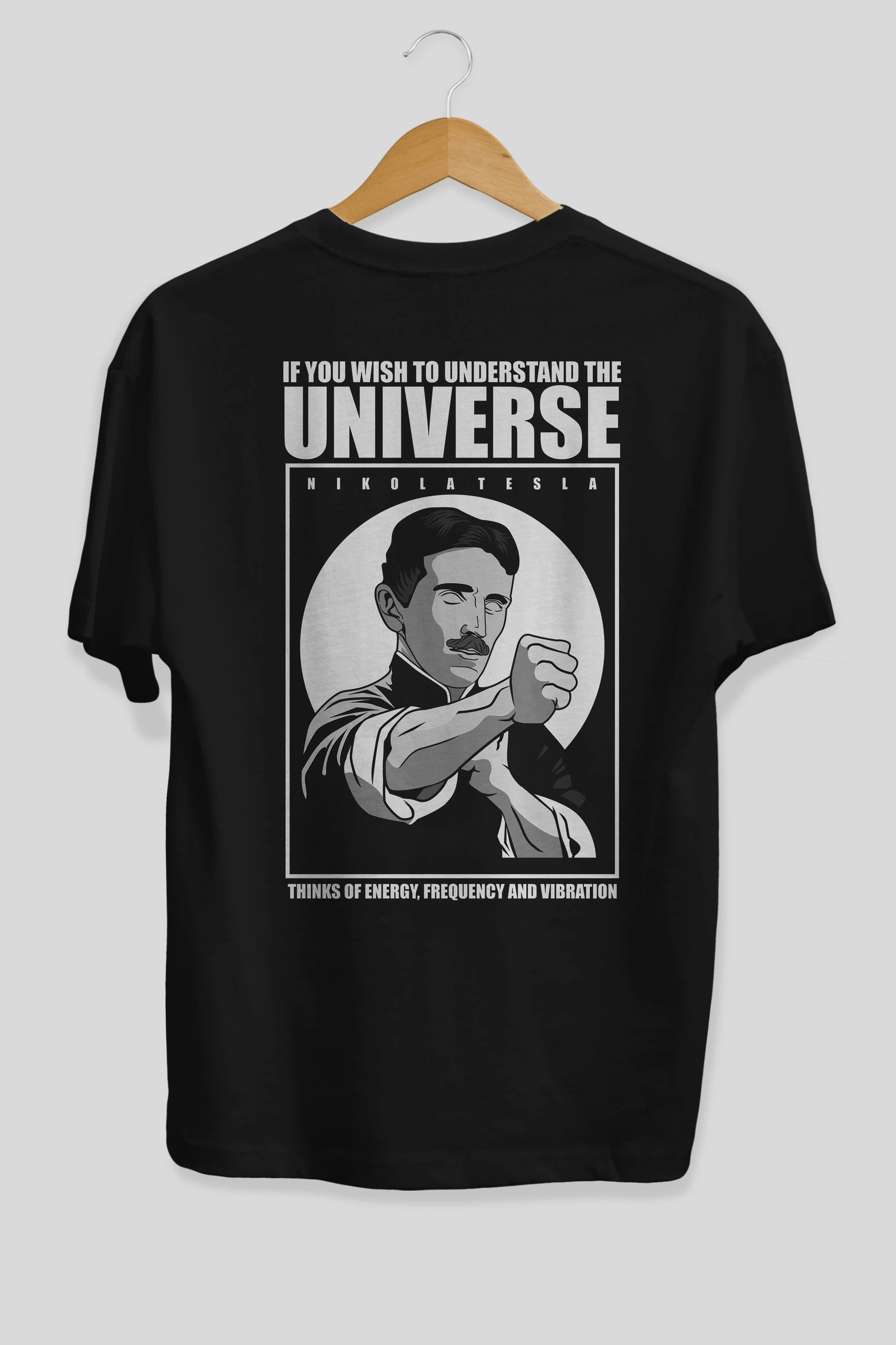 Nicola Tesla Ip Man Arka Baskılı Oversize t-shirt Erkek Kadın Unisex %100 Pamuk tişort